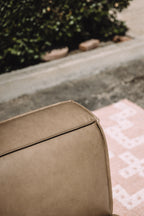 Castlery Jonathan Armless Chair in Taupe Top Grain Leather