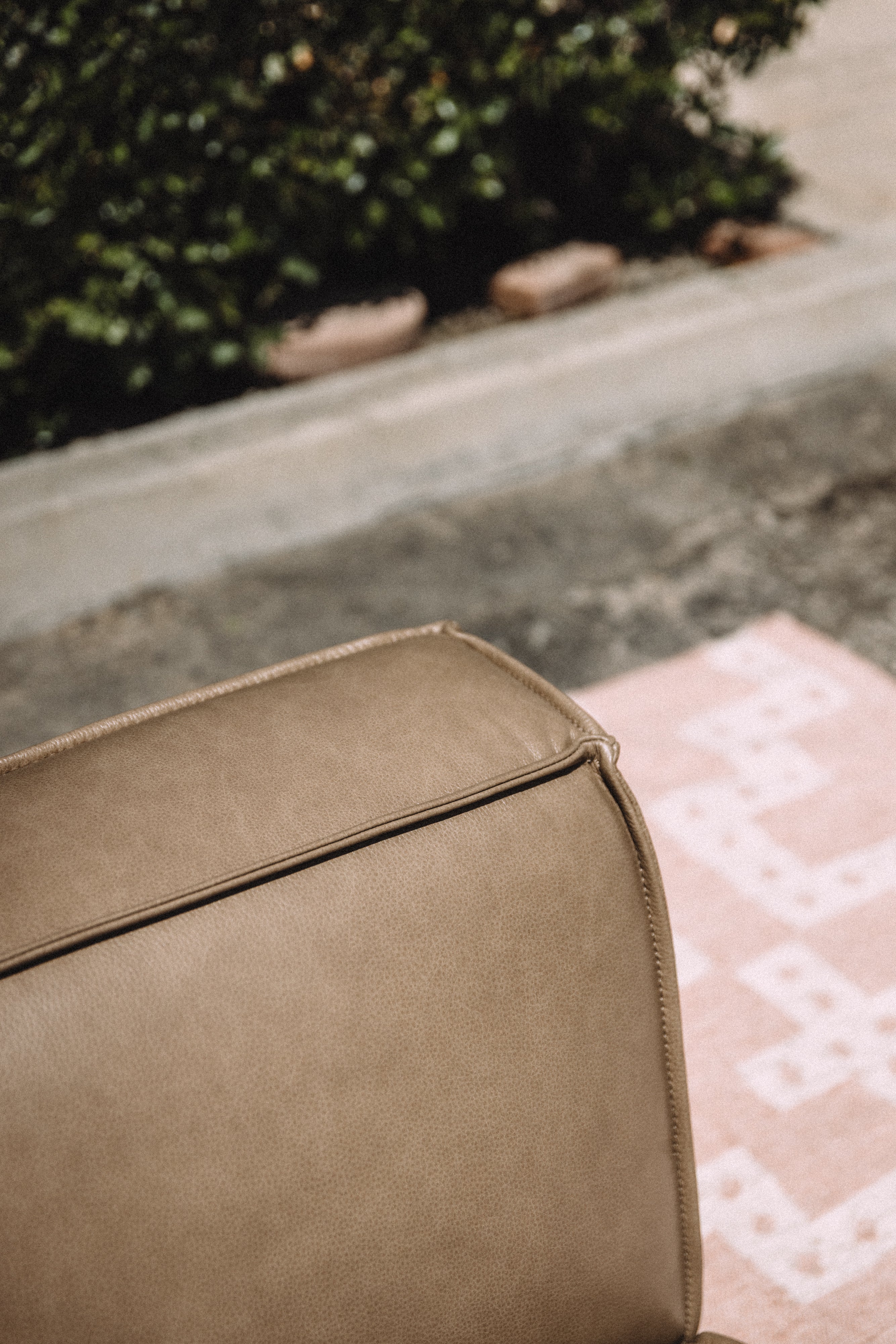Castlery Jonathan Armless Chair in Taupe Top Grain Leather