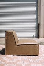 Castlery Jonathan Armless Chair in Taupe Top Grain Leather