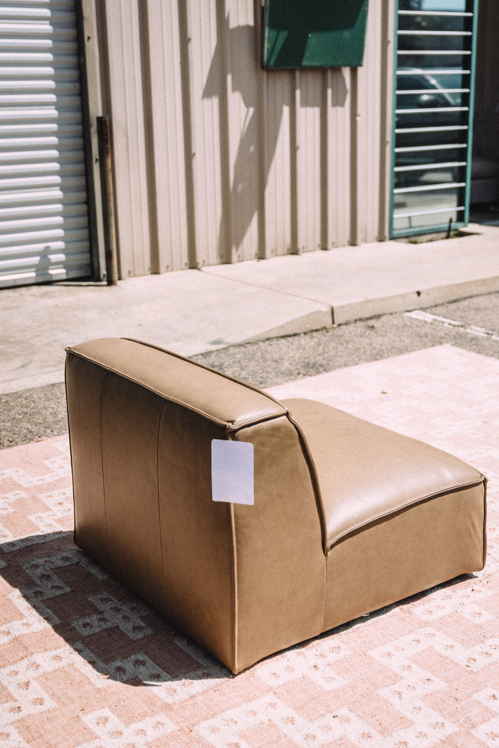 Castlery Jonathan Armless Chair in Taupe Top Grain Leather