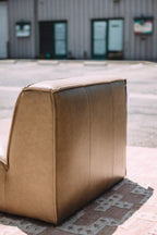 Castlery Jonathan Armless Chair in Taupe Top Grain Leather
