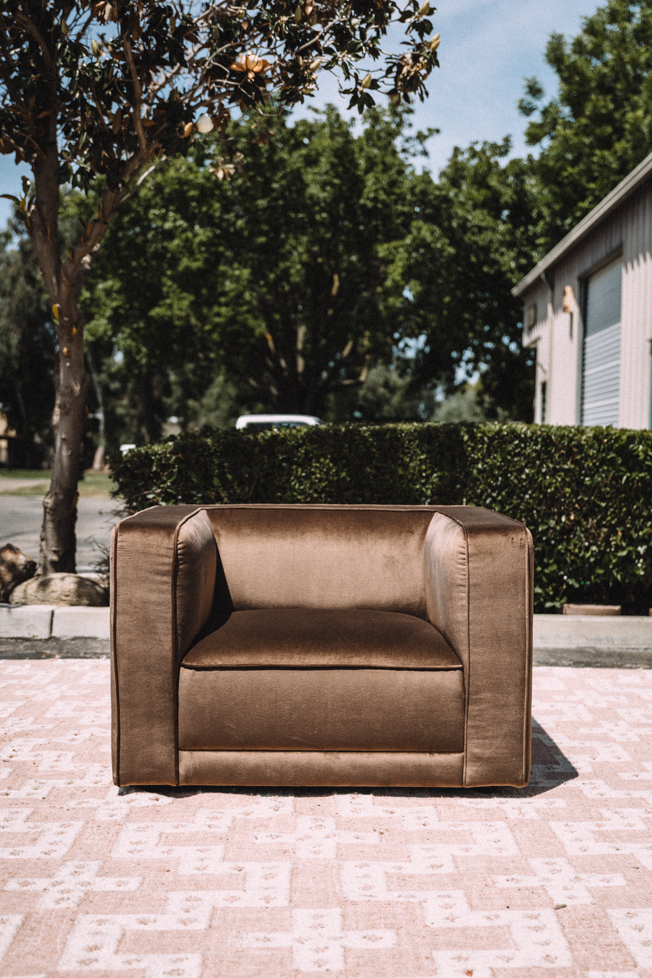 Interior Define Simon Chair in Brown Performance Velvet
