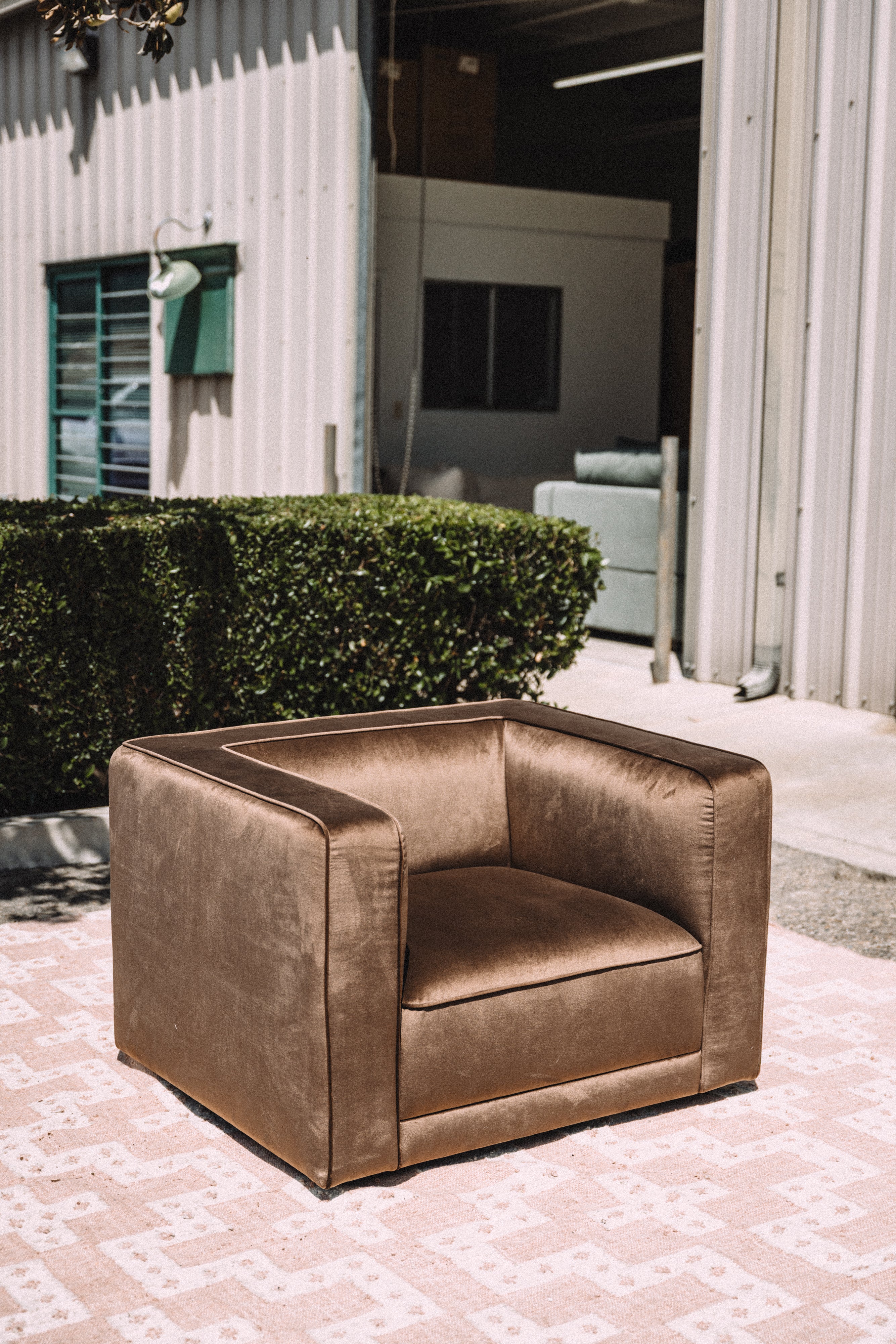 Interior Define Simon Chair in Brown Performance Velvet