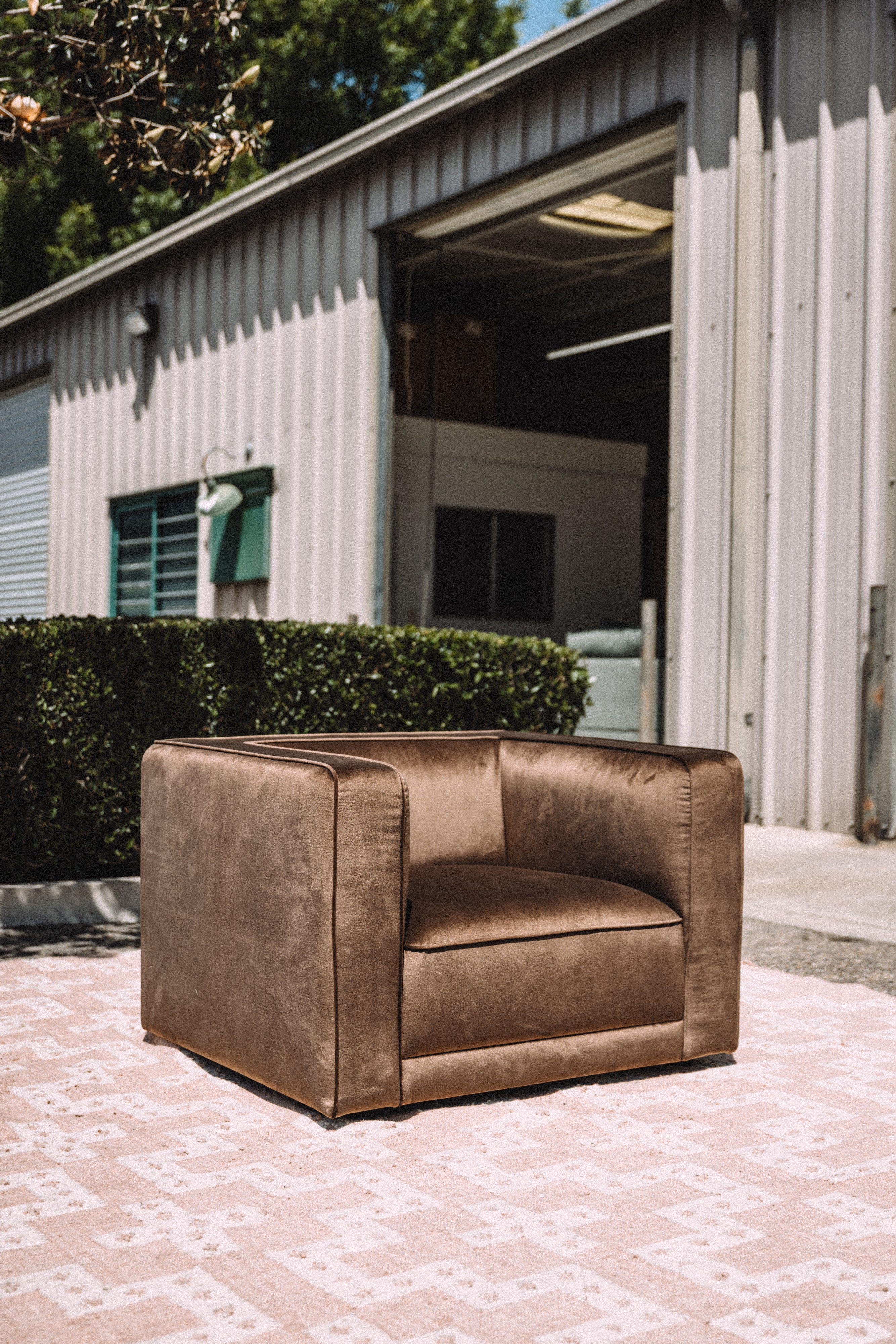 Interior Define Simon Chair in Brown Performance Velvet