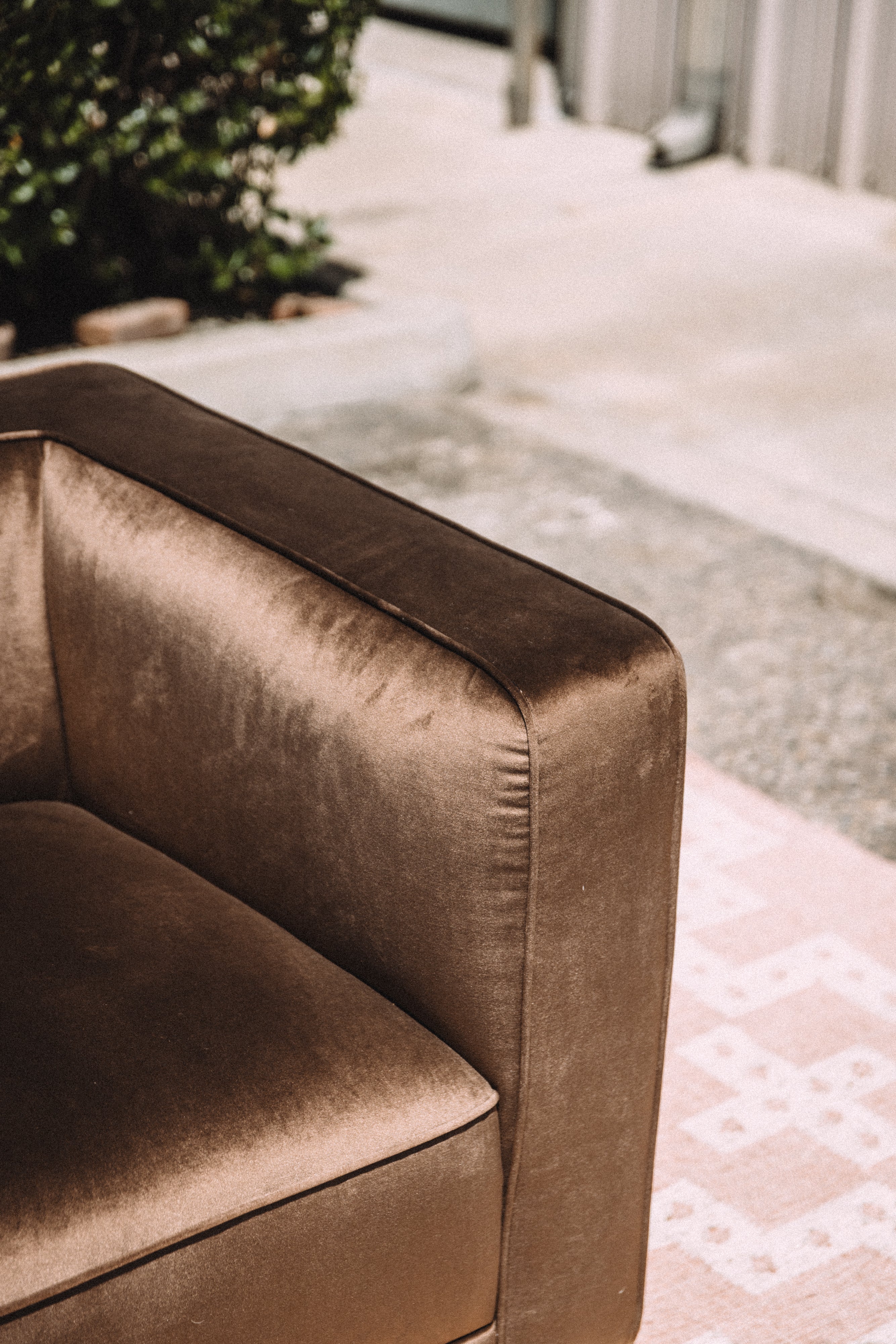 Interior Define Simon Chair in Brown Performance Velvet