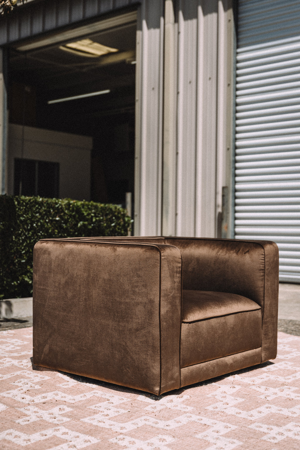 Interior Define Simon Chair in Brown Performance Velvet