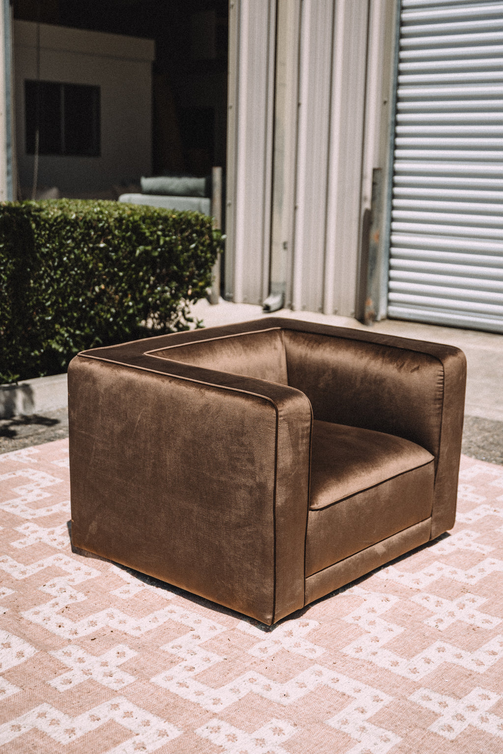 Interior Define Simon Chair in Brown Performance Velvet