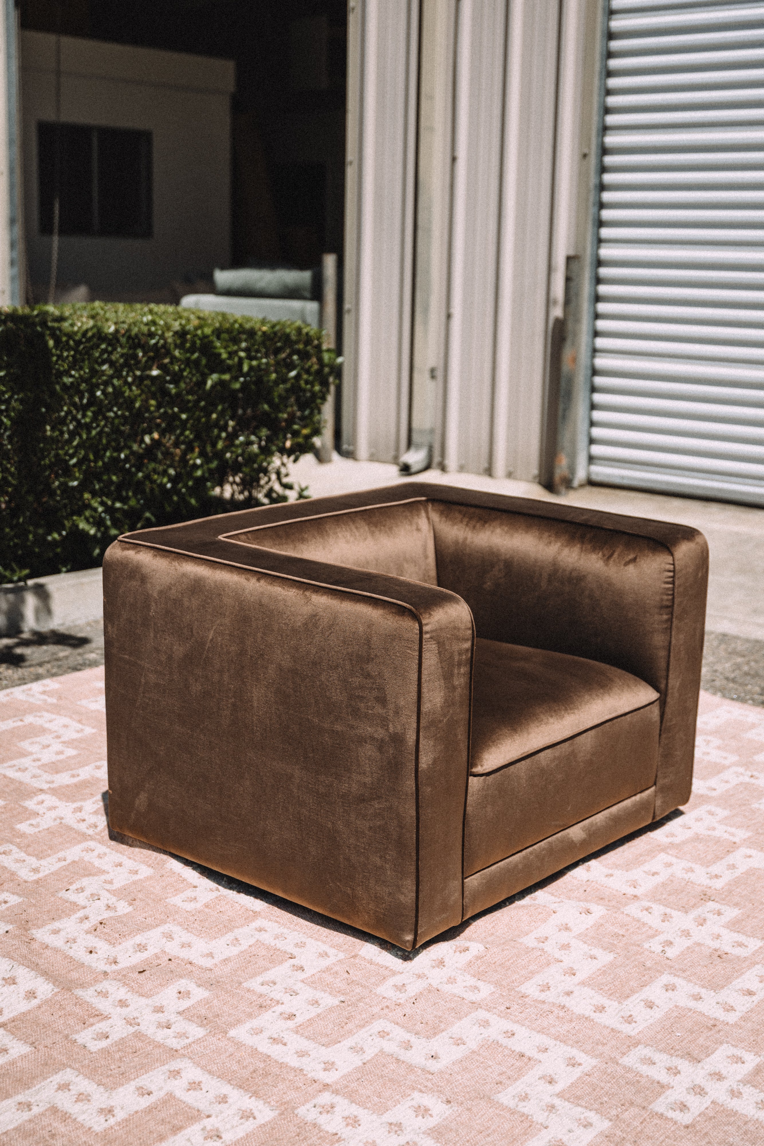 Interior Define Simon Chair in Brown Performance Velvet
