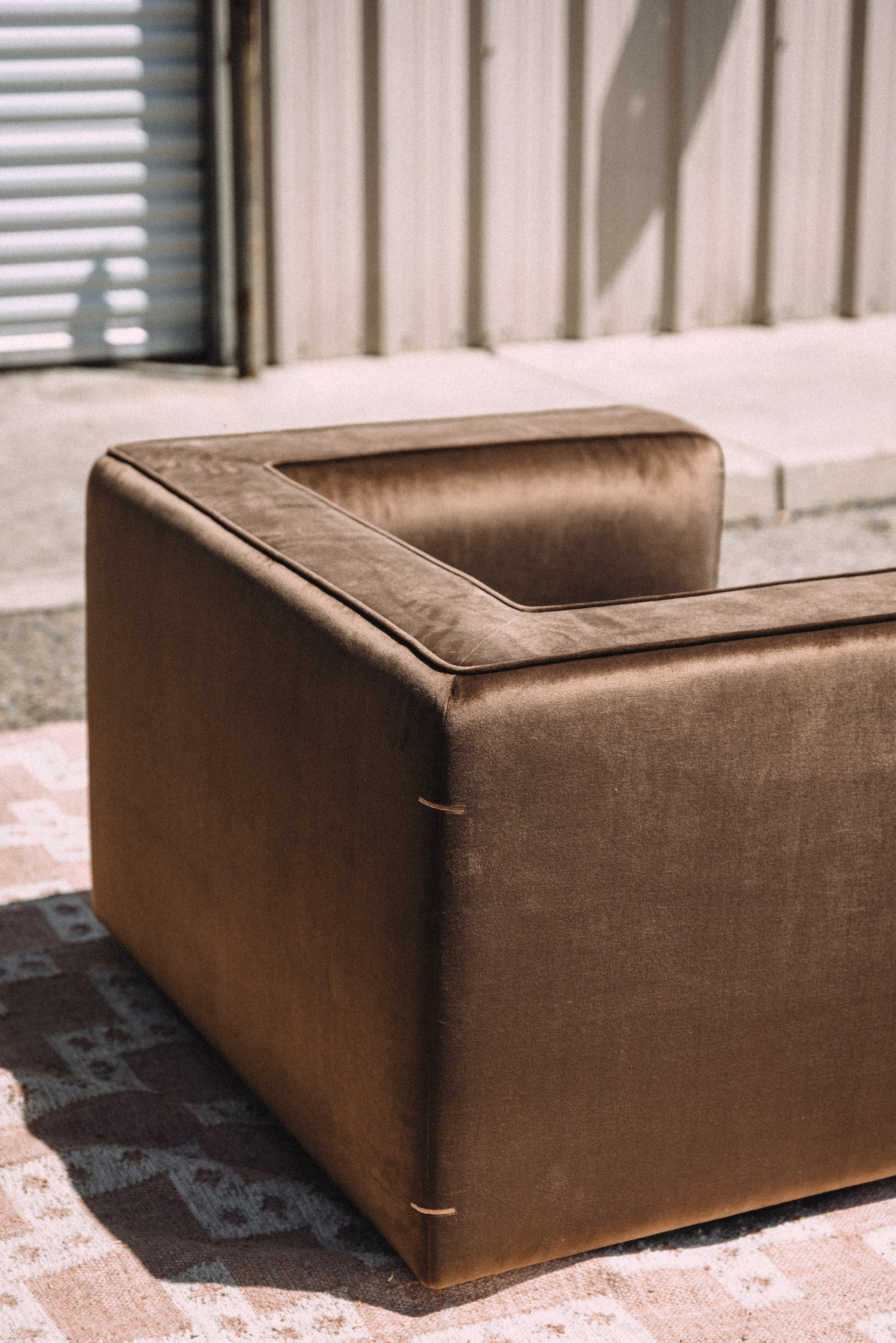 Interior Define Simon Chair in Brown Performance Velvet