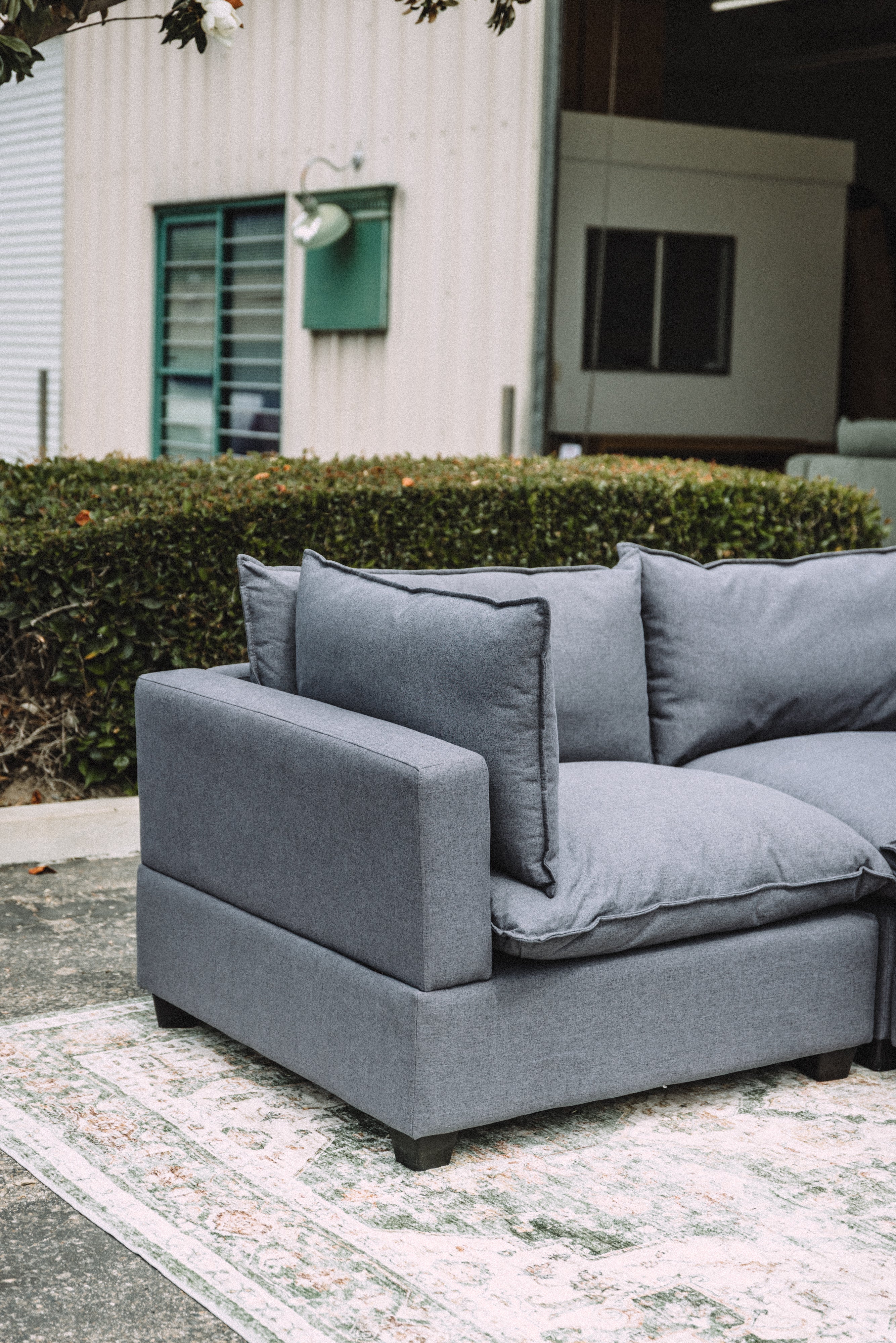 Dark Gray 3PC Loveseat Cloud Sectional
