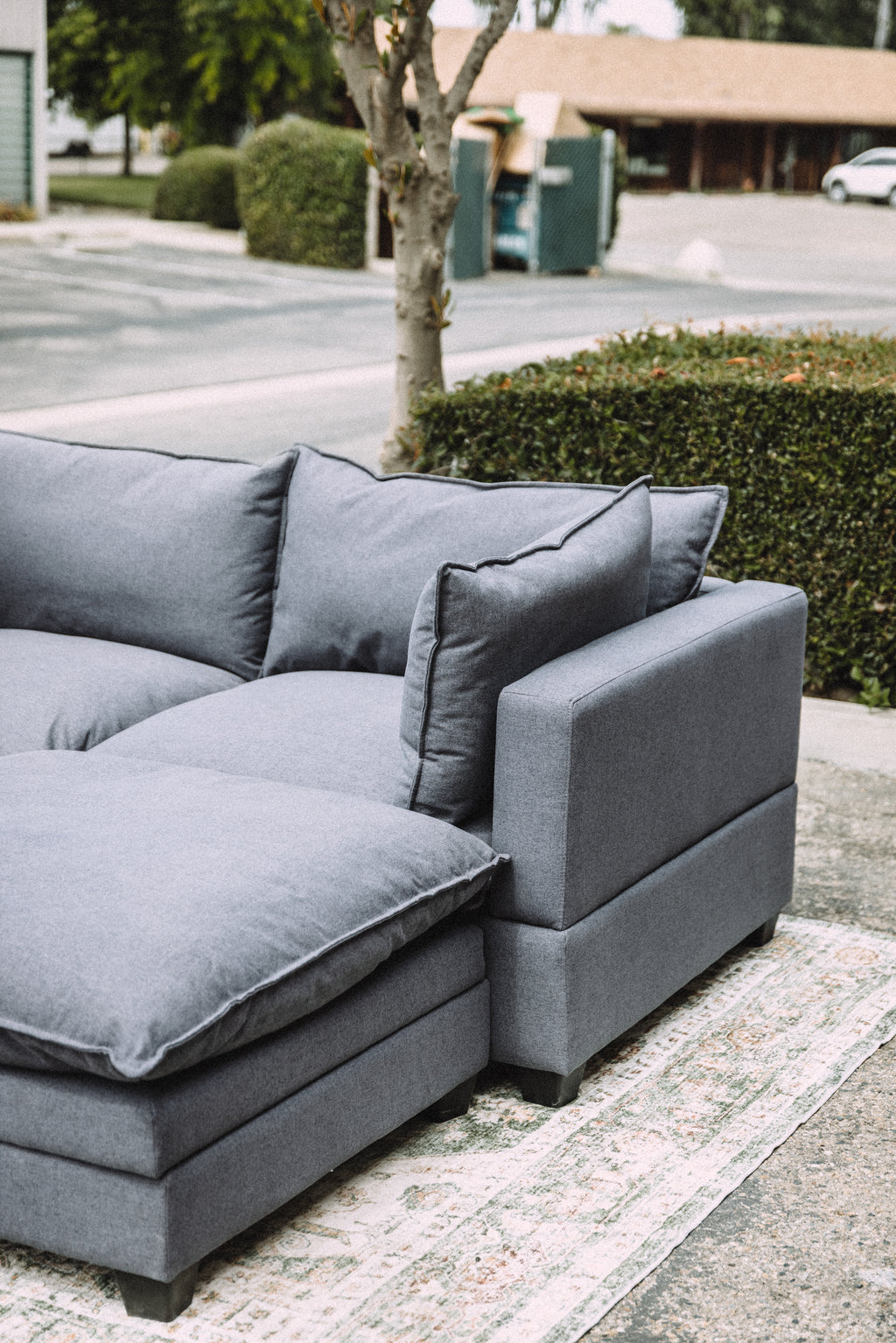 Dark Gray 3PC Loveseat Cloud Sectional