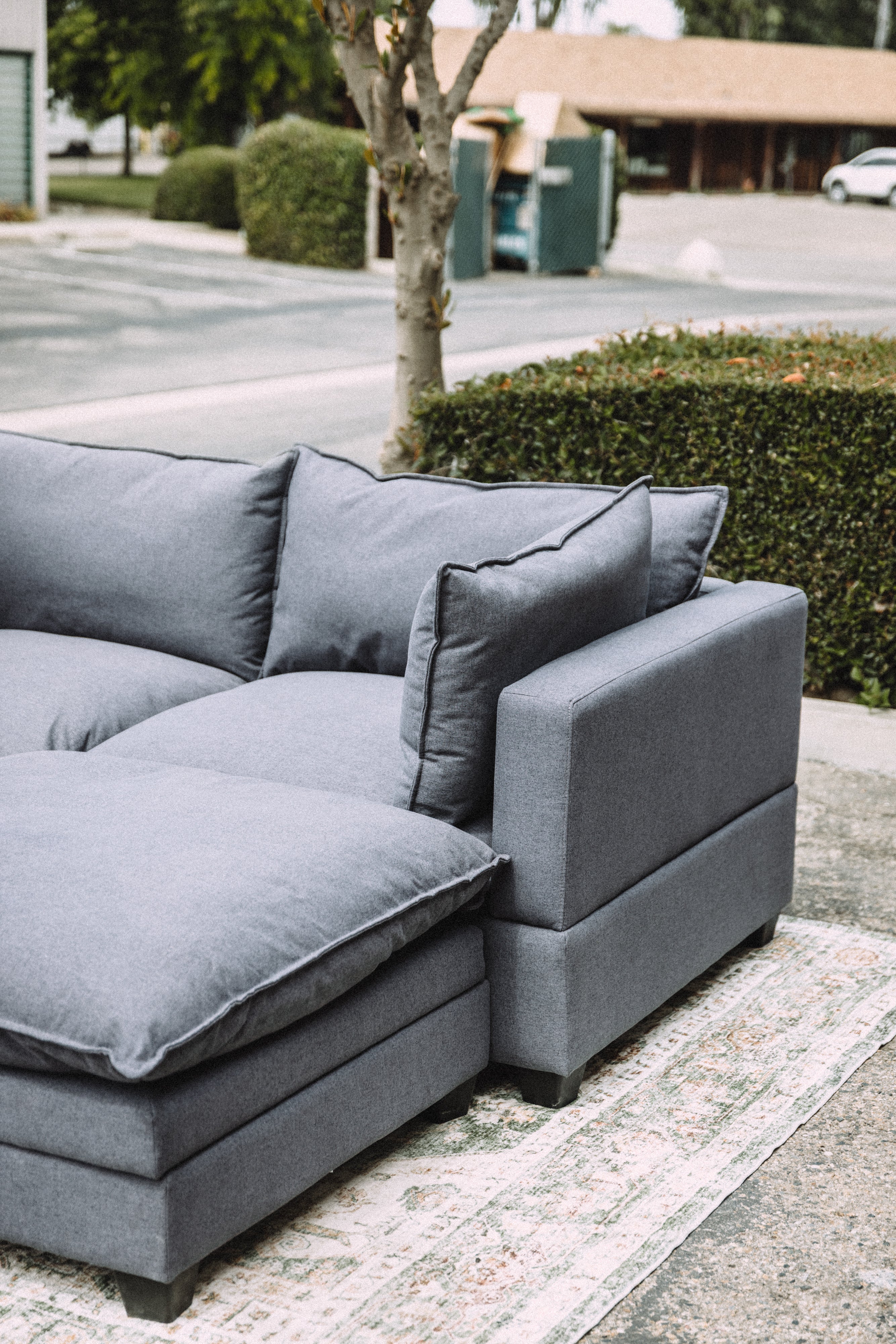 Dark Gray 3PC Loveseat Cloud Sectional