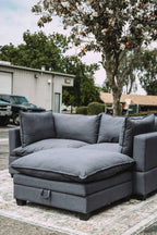 Dark Gray 3PC Loveseat Cloud Sectional