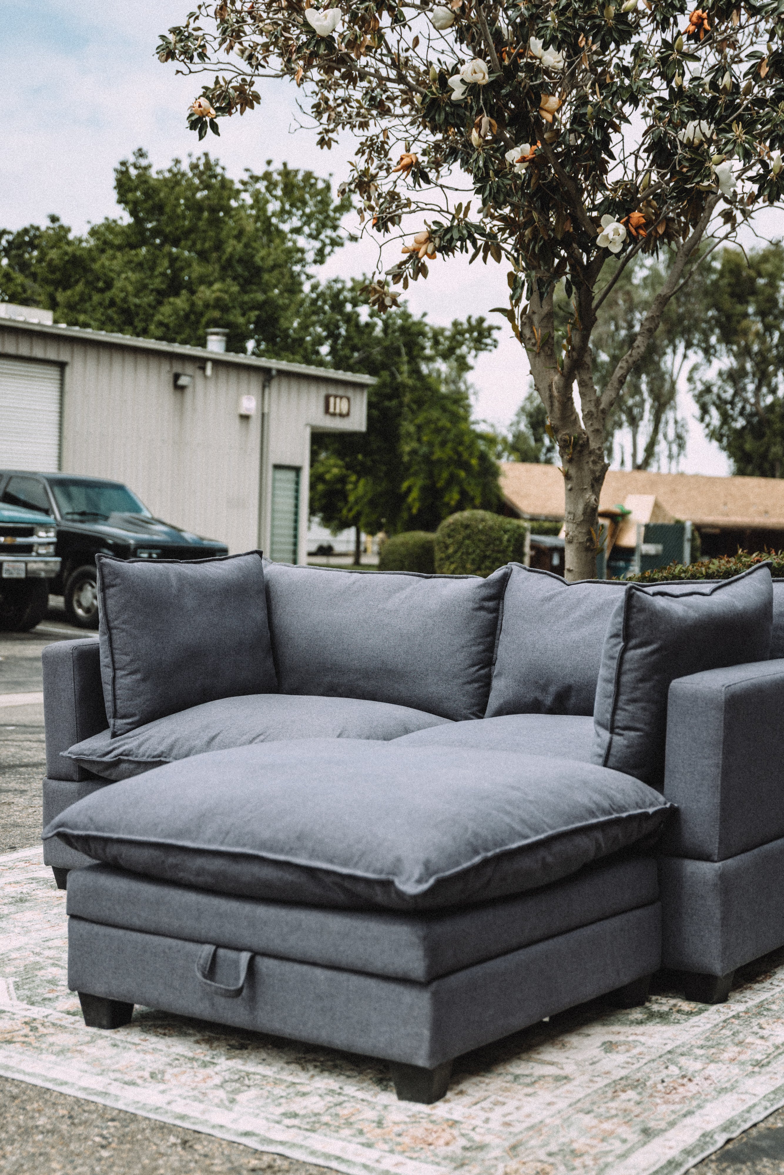 Dark Gray 3PC Loveseat Cloud Sectional
