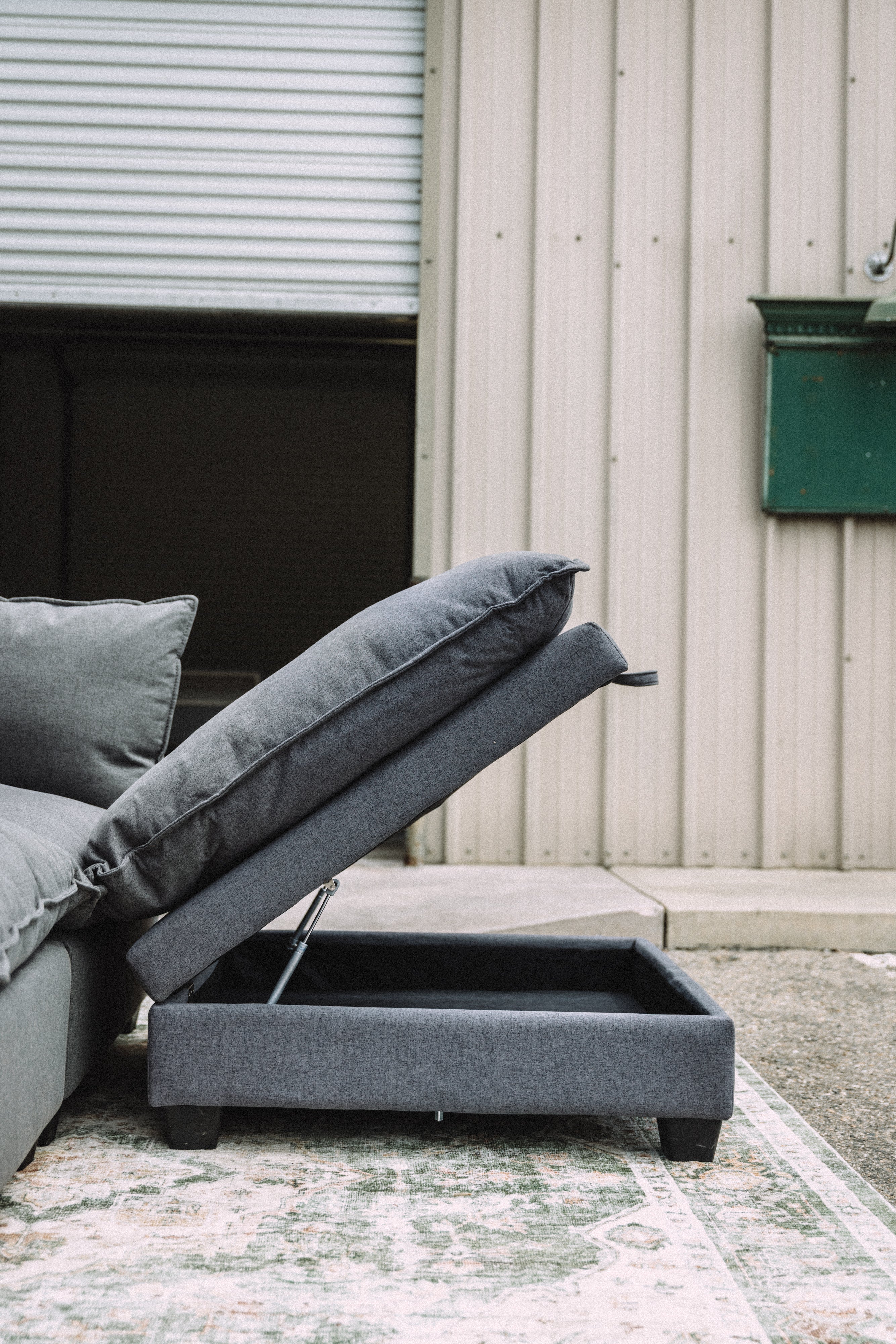Dark Gray 3PC Loveseat Cloud Sectional