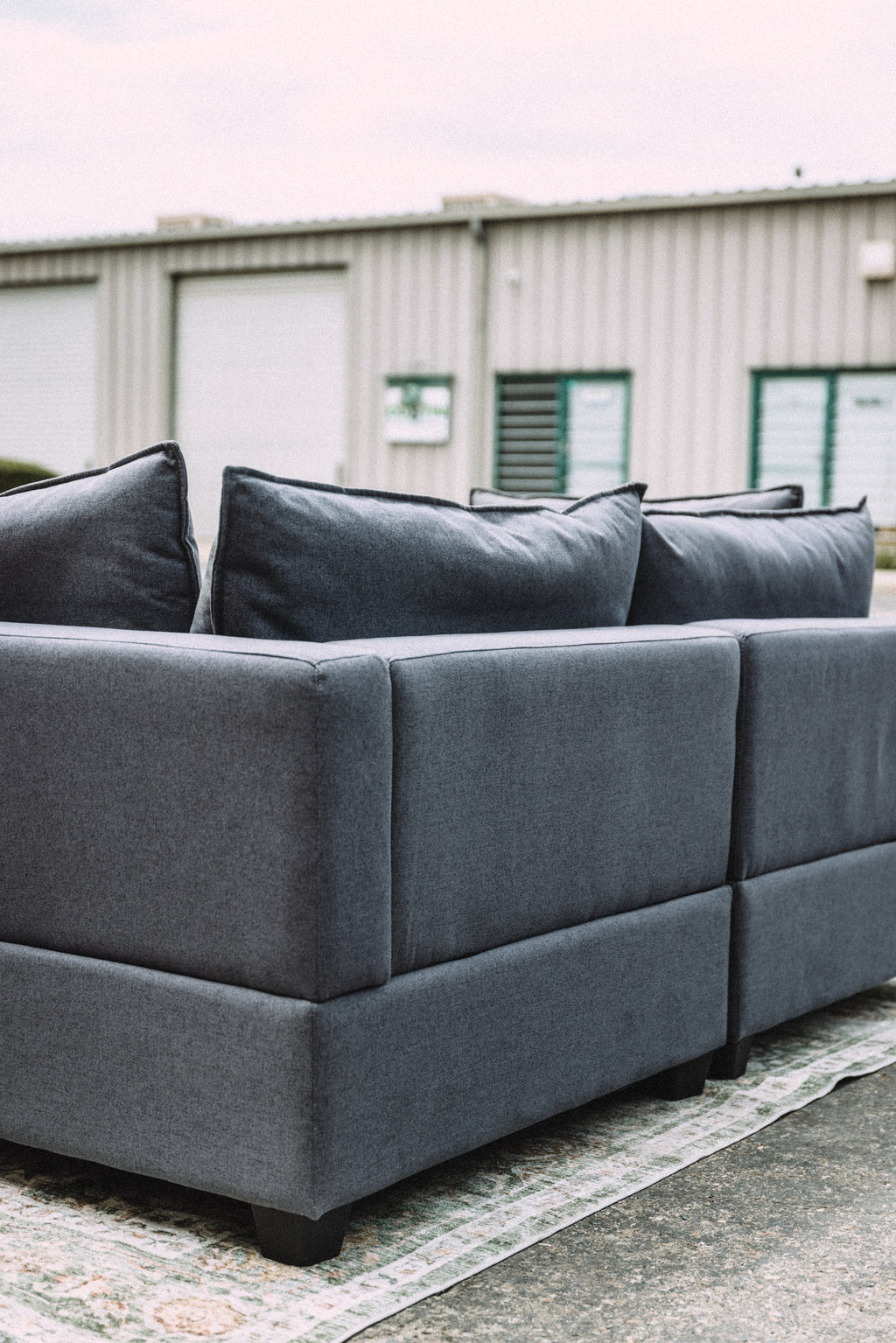 Dark Gray 3PC Loveseat Cloud Sectional