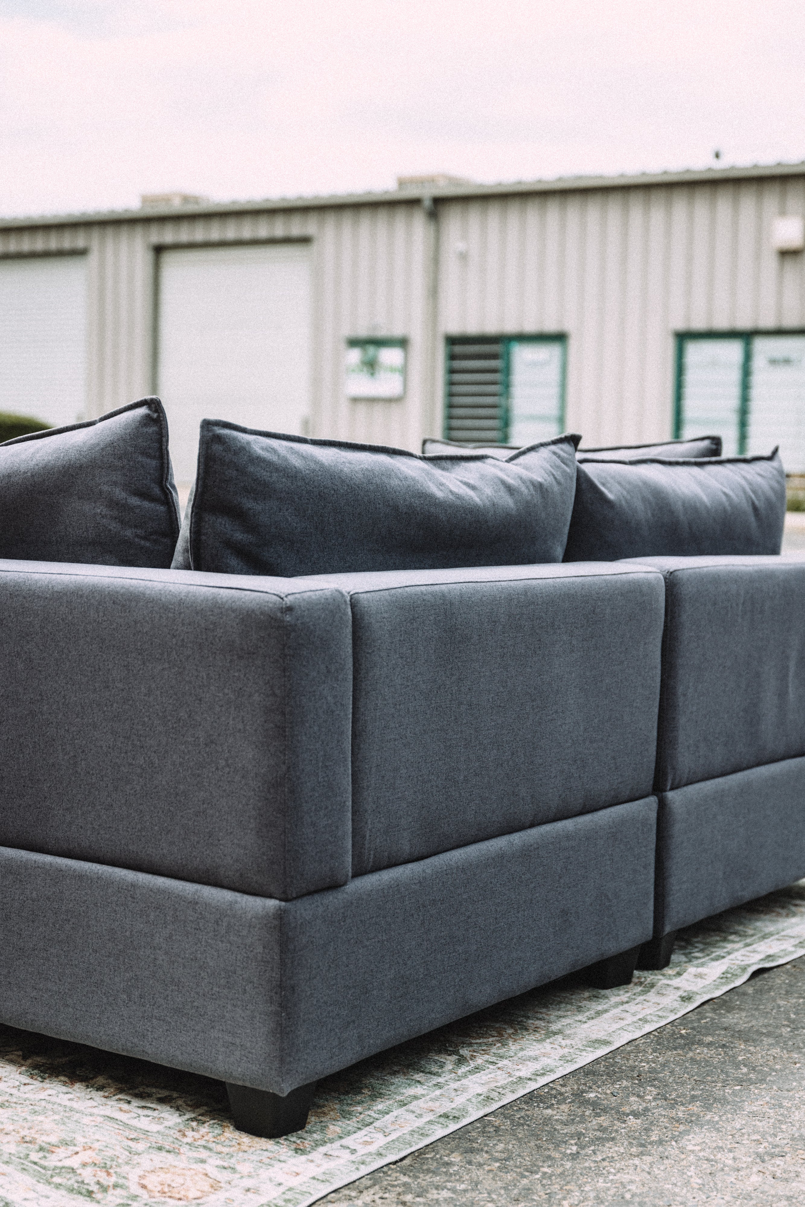 Dark Gray 3PC Loveseat Cloud Sectional