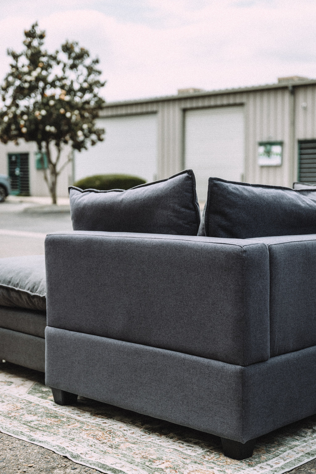 Dark Gray 3PC Loveseat Cloud Sectional