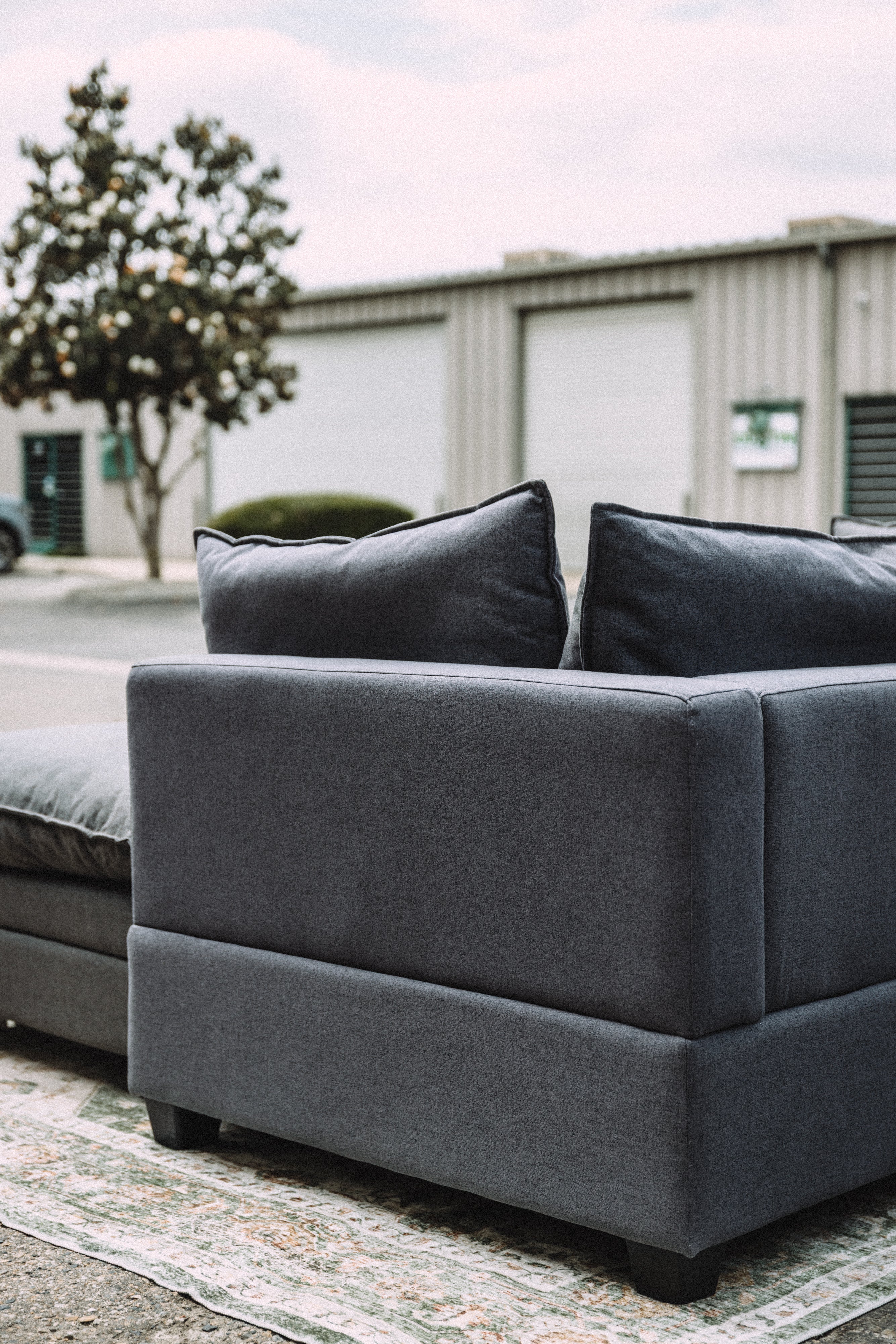 Dark Gray 3PC Loveseat Cloud Sectional