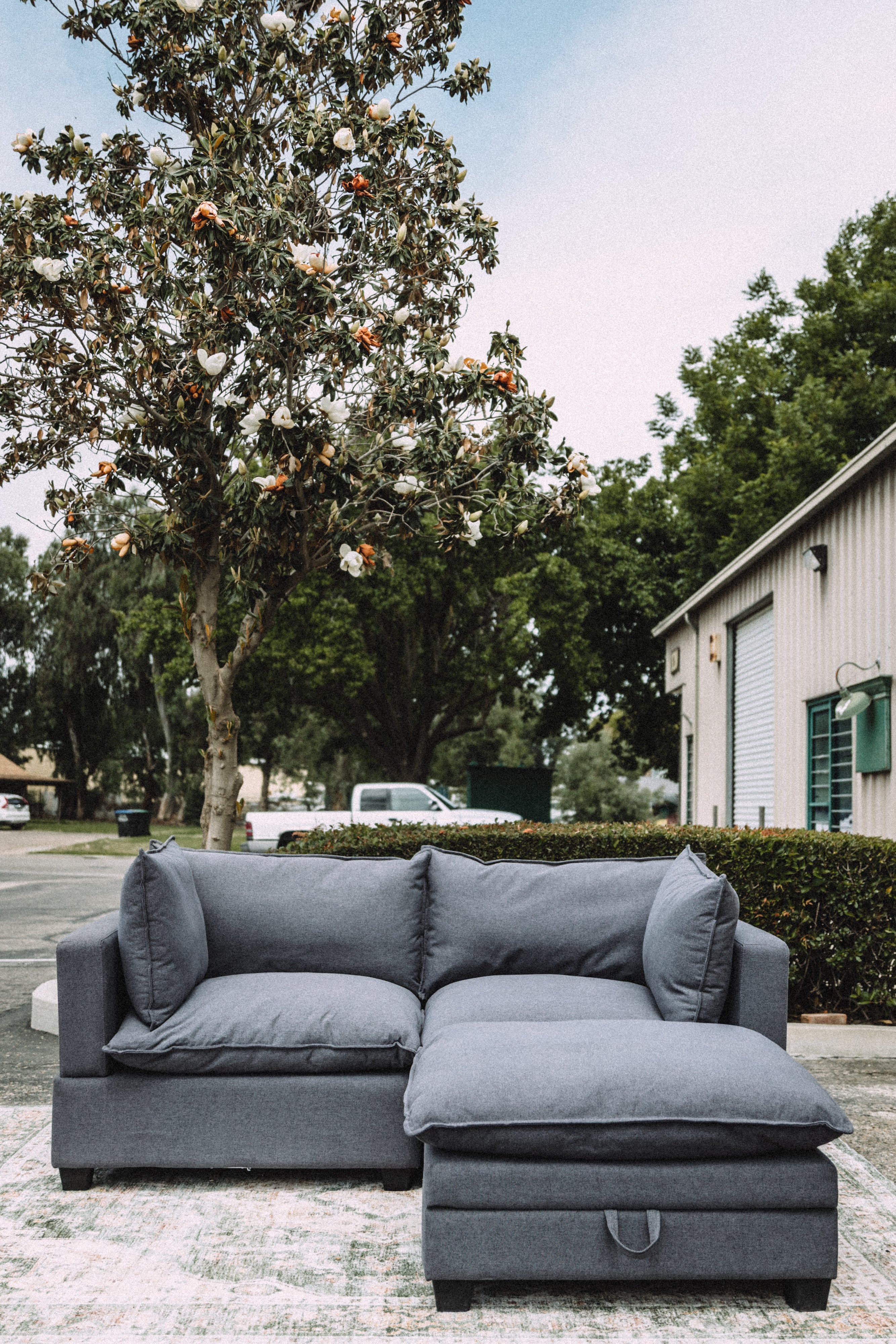 Dark Gray 3PC Loveseat Cloud Sectional