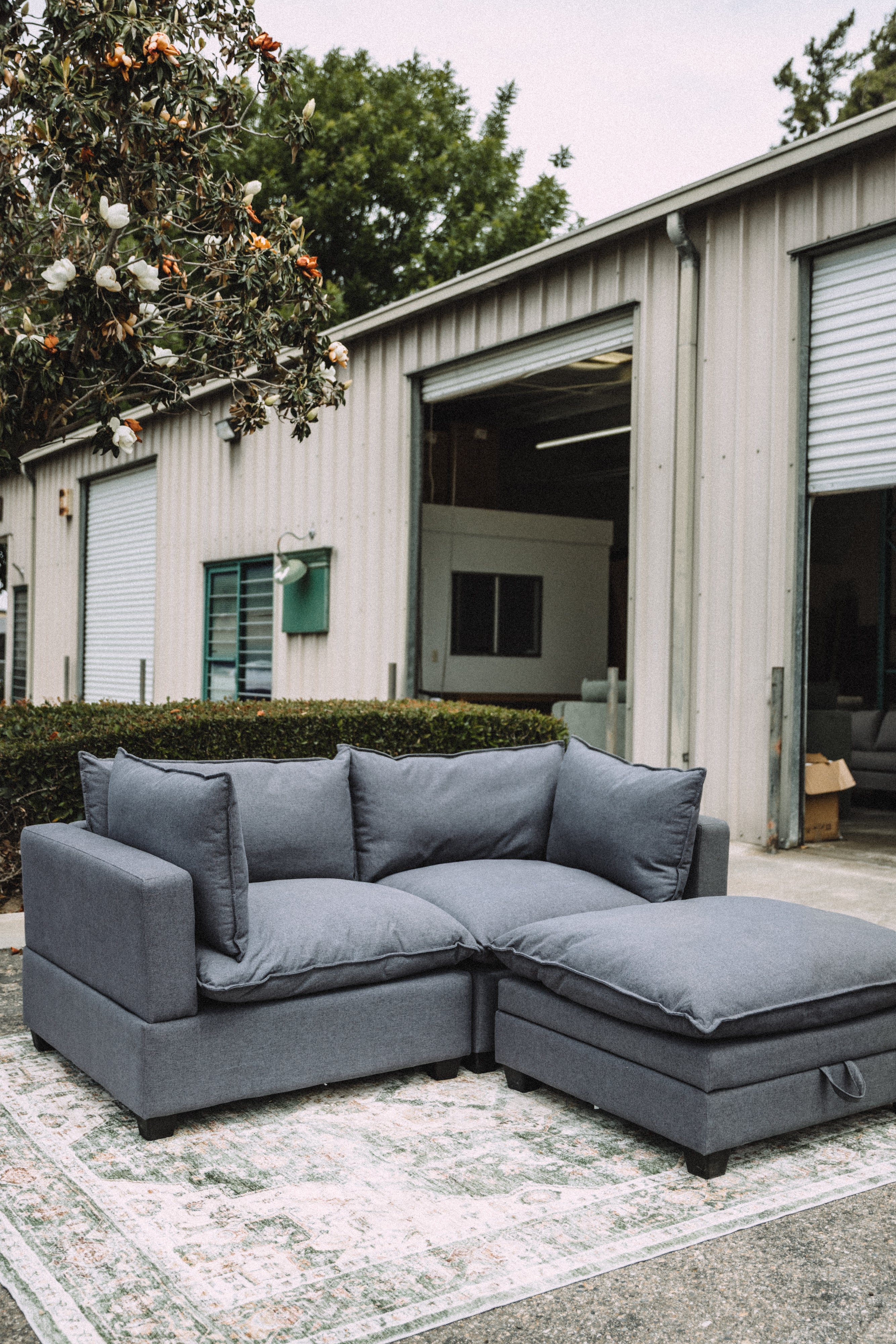 Dark Gray 3PC Loveseat Cloud Sectional