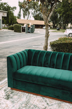 APT2B Nora Emerald Velvet Tufted Sofa