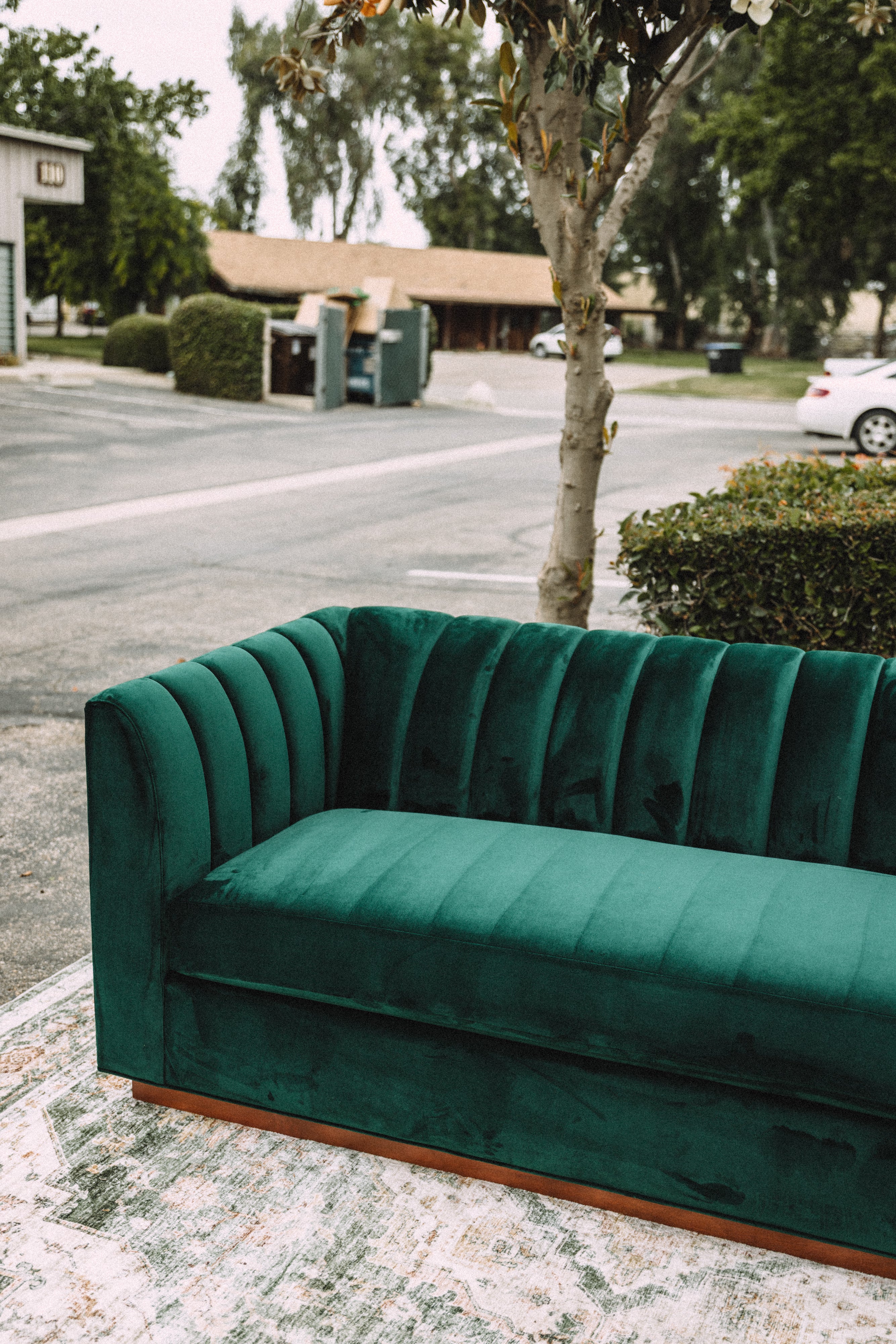 APT2B Nora Emerald Velvet Tufted Sofa