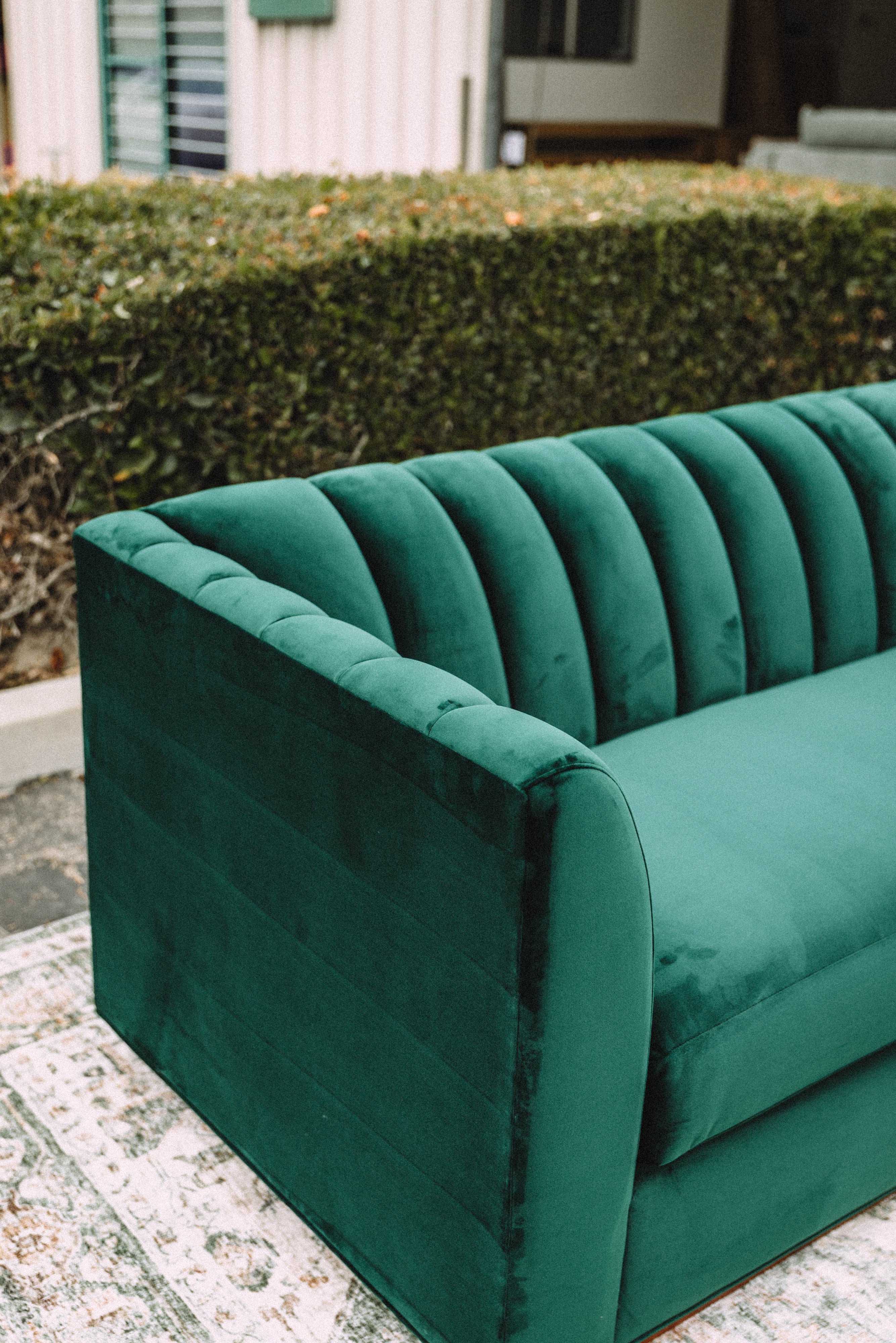 APT2B Nora Emerald Velvet Tufted Sofa