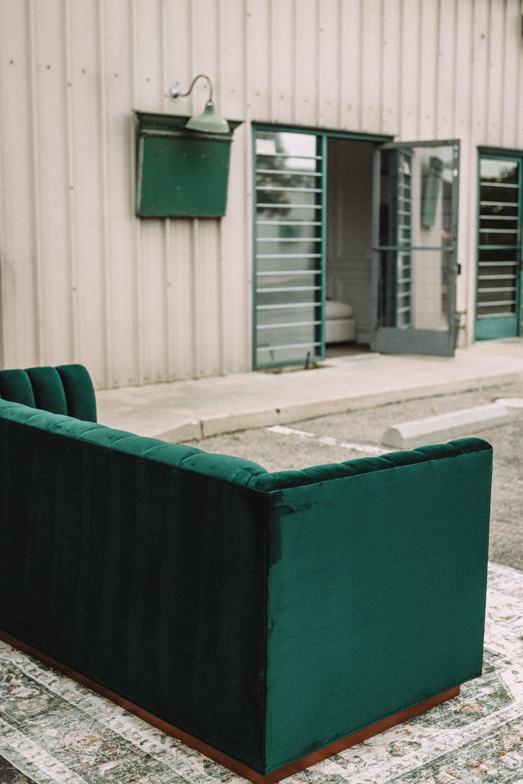 APT2B Nora Emerald Velvet Tufted Sofa