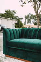 APT2B Nora Emerald Velvet Tufted Sofa