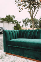 APT2B Nora Emerald Velvet Tufted Sofa