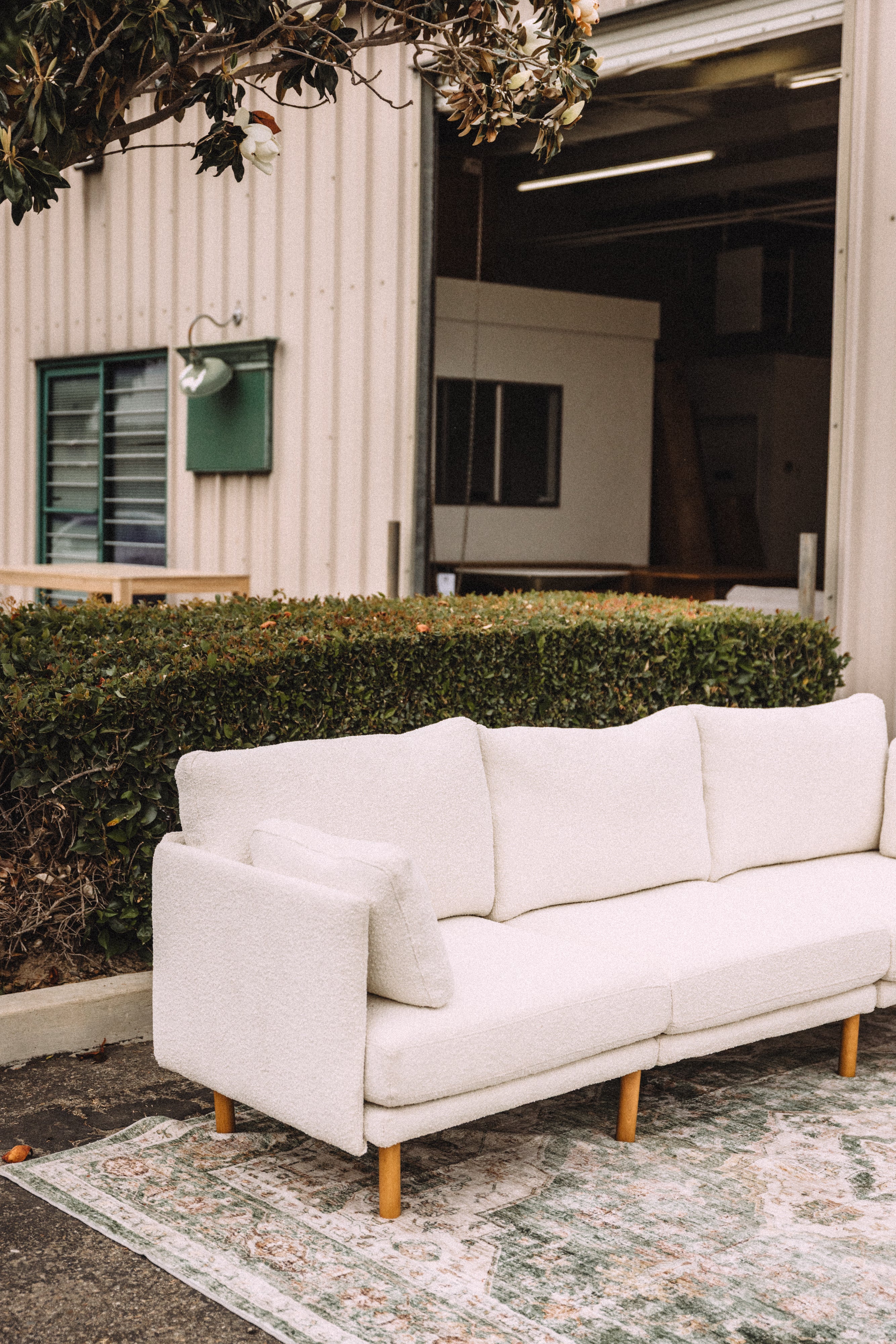 Burrow Field 3-Piece Sofa in Ivory Bouclé