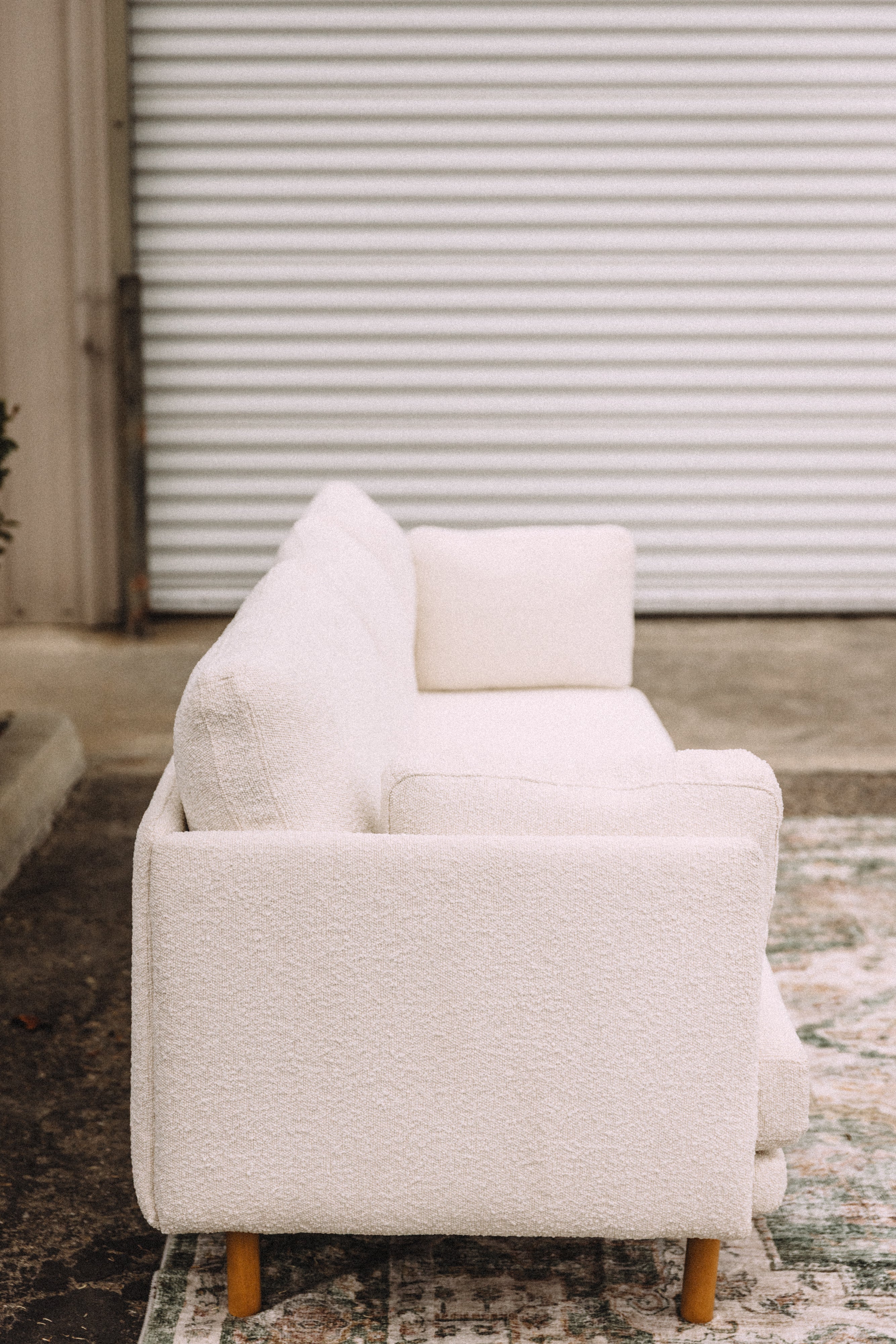Burrow Field 3-Piece Sofa in Ivory Bouclé