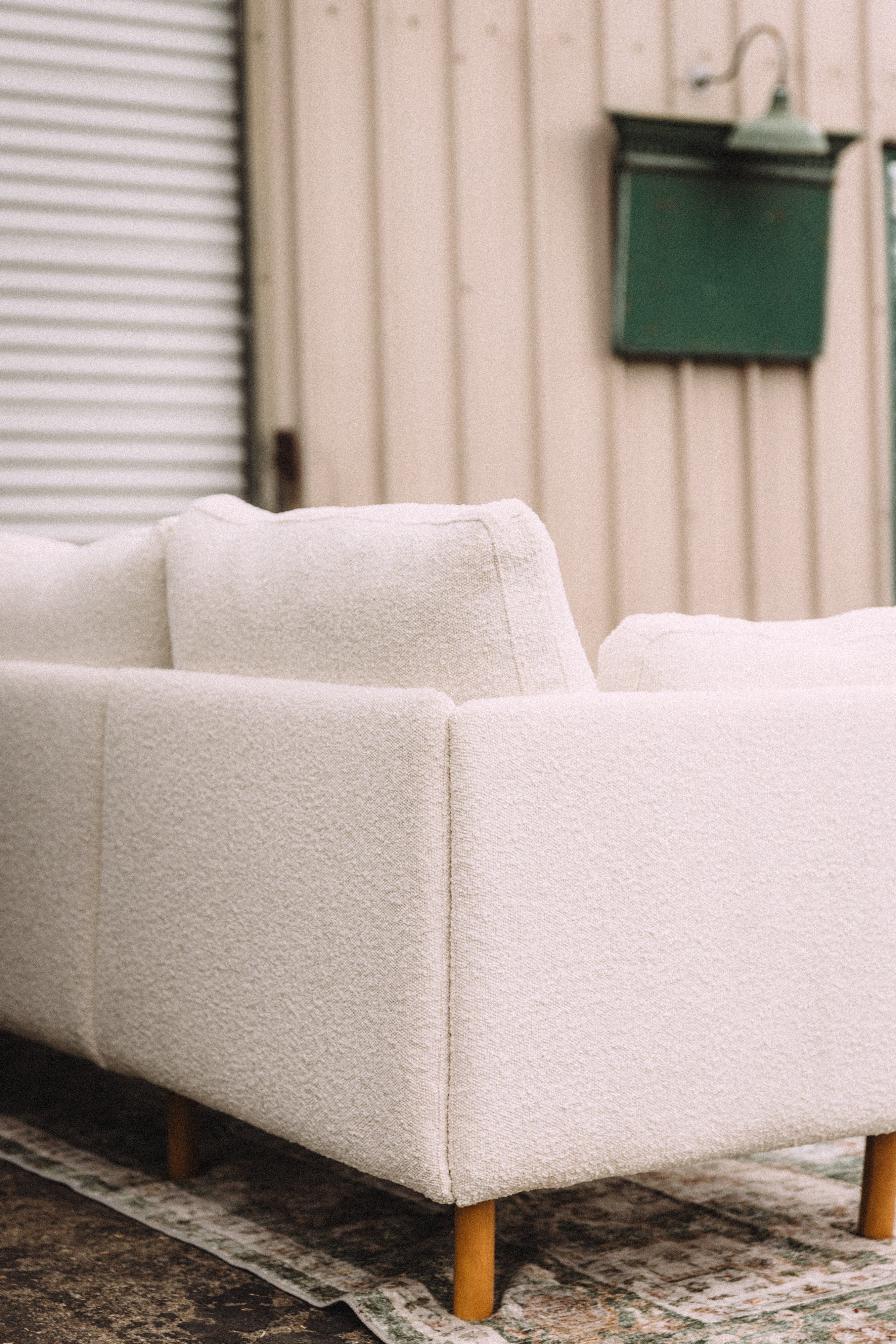 Burrow Field 3-Piece Sofa in Ivory Bouclé