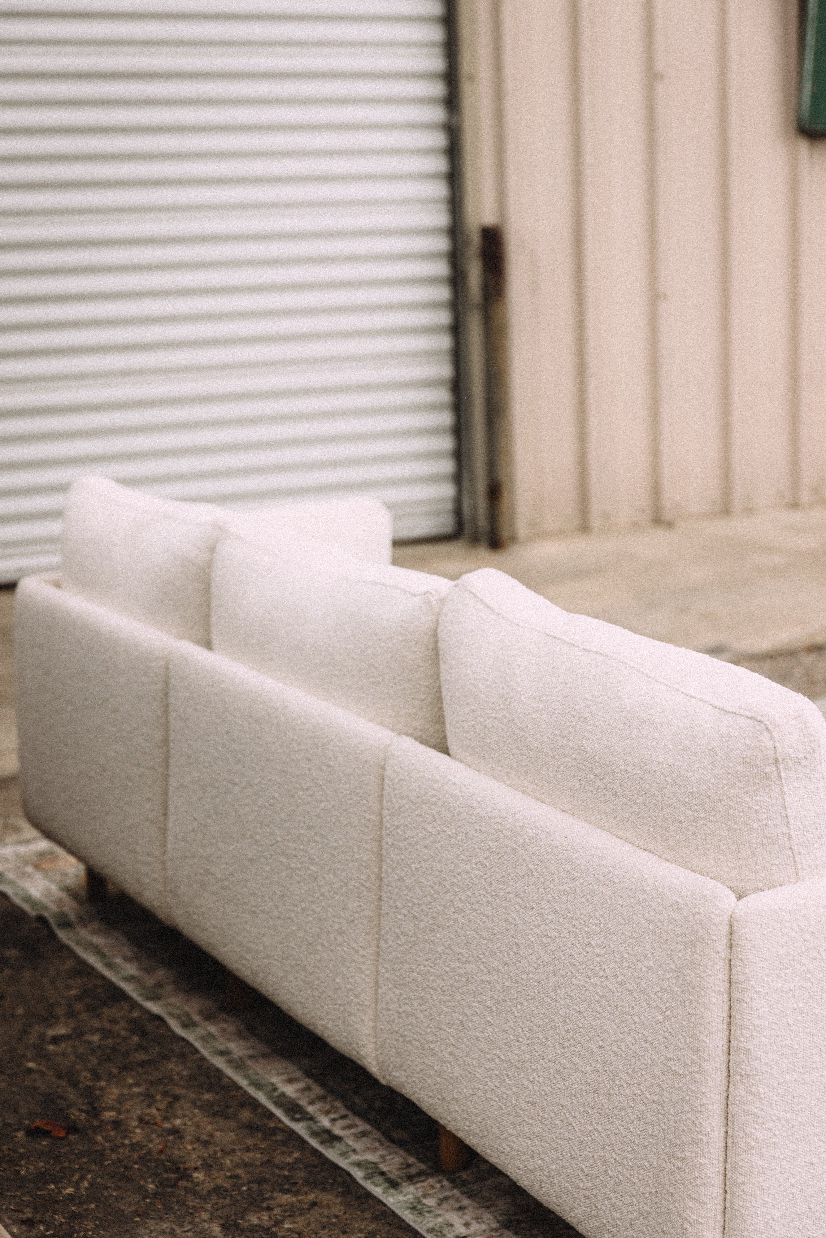 Burrow Field 3-Piece Sofa in Ivory Bouclé