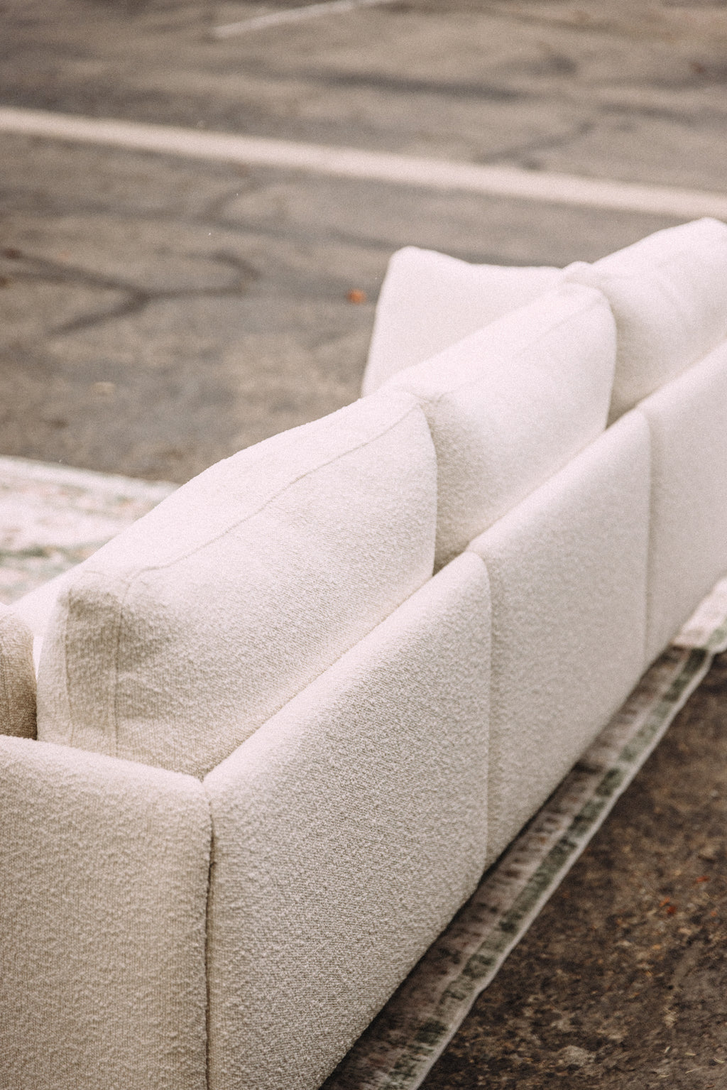 Burrow Field 3-Piece Sofa in Ivory Bouclé