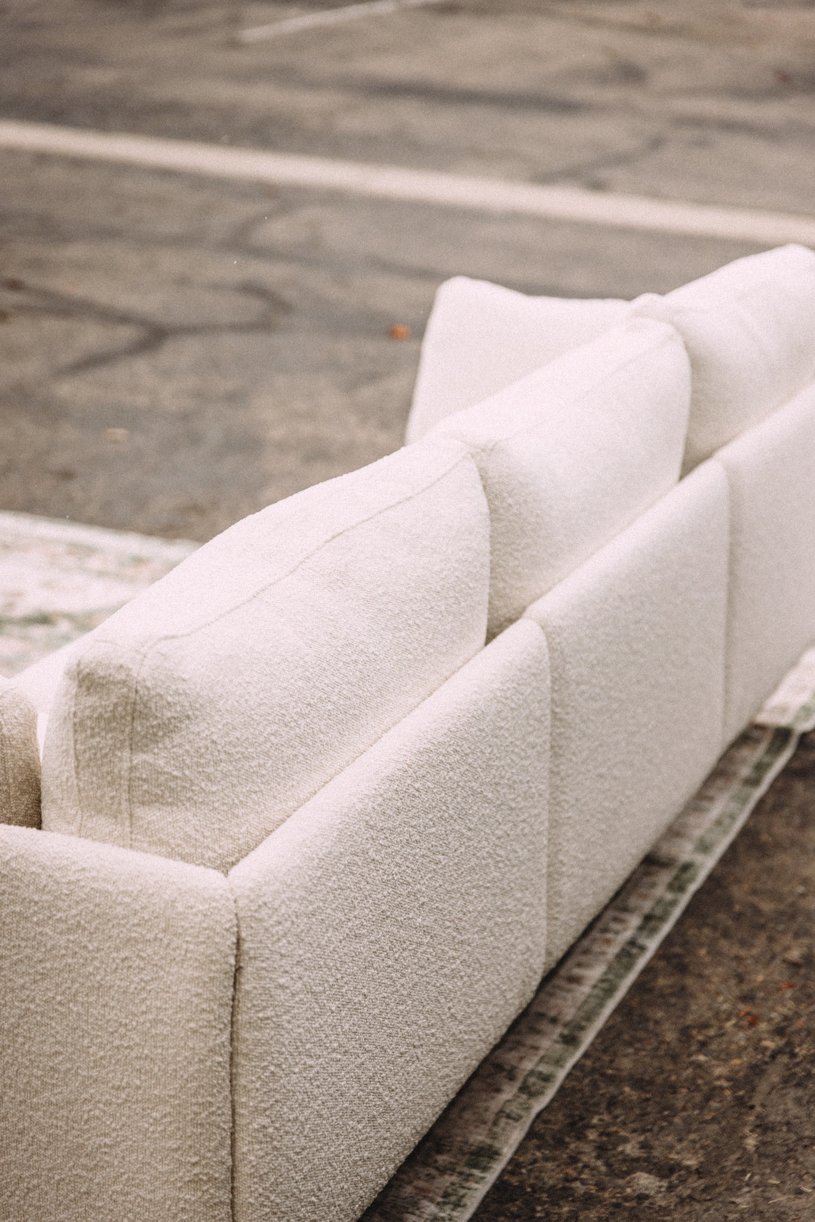 Burrow Field 3-Piece Sofa in Ivory Bouclé