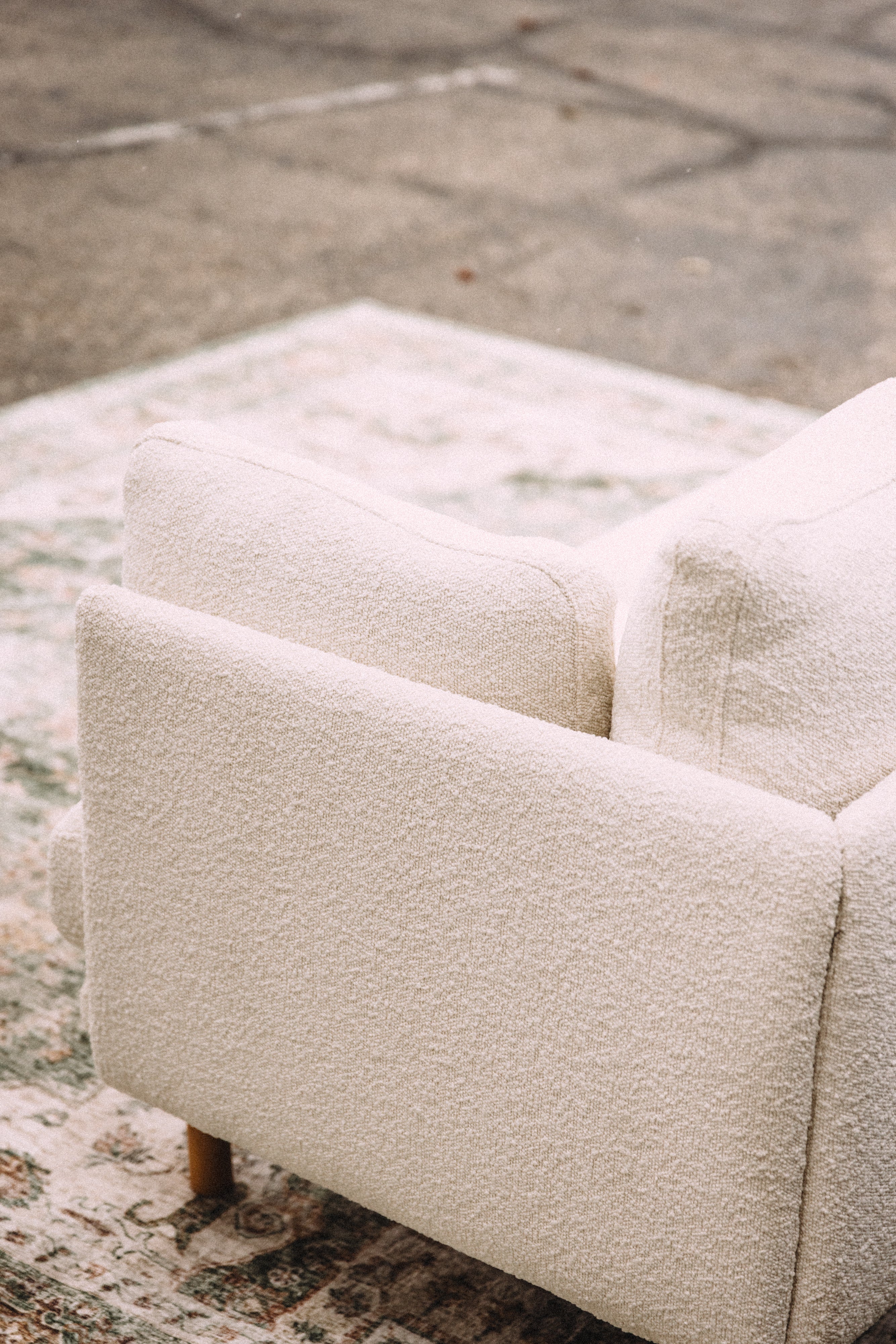 Burrow Field 3-Piece Sofa in Ivory Bouclé