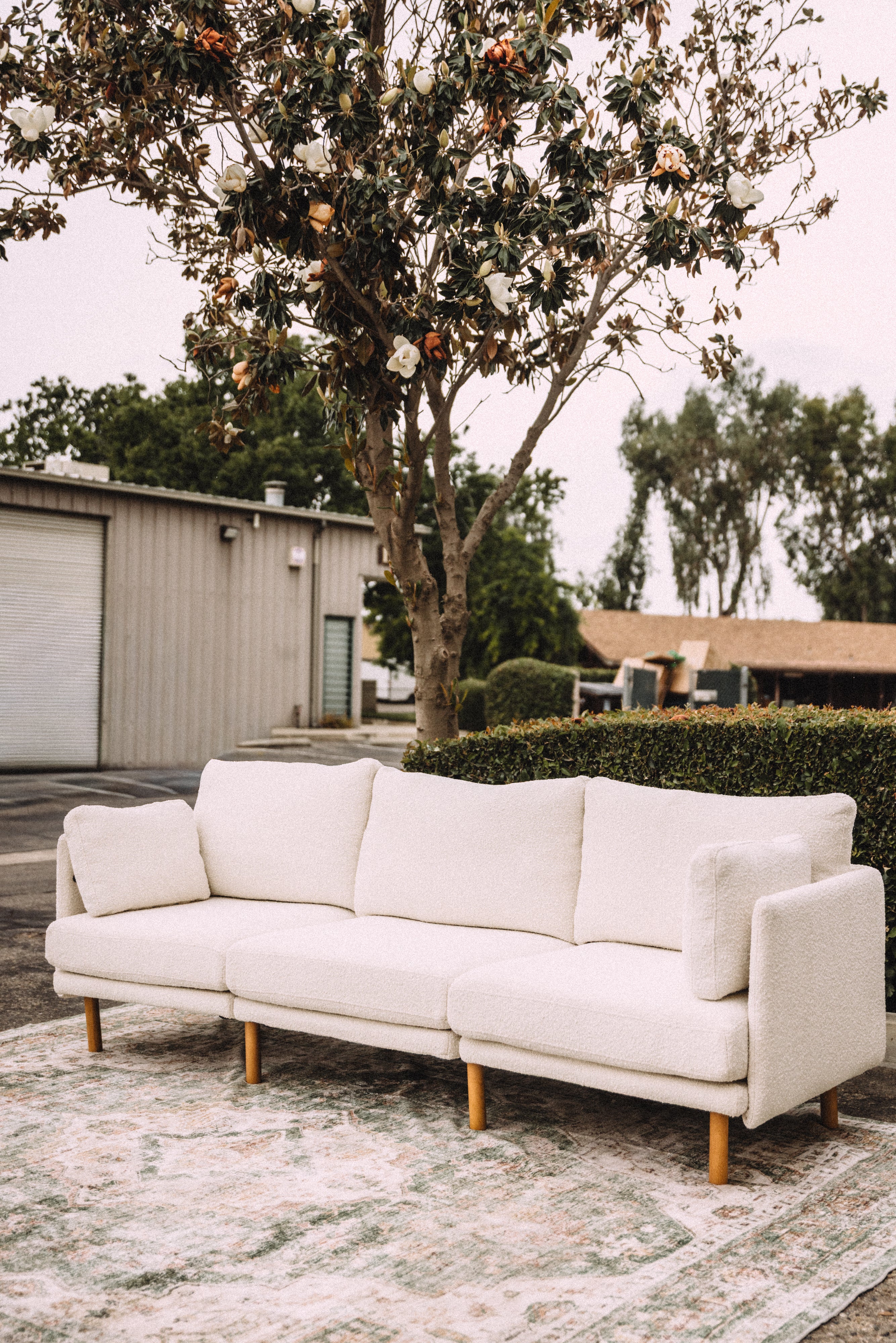 Burrow Field 3-Piece Sofa in Ivory Bouclé