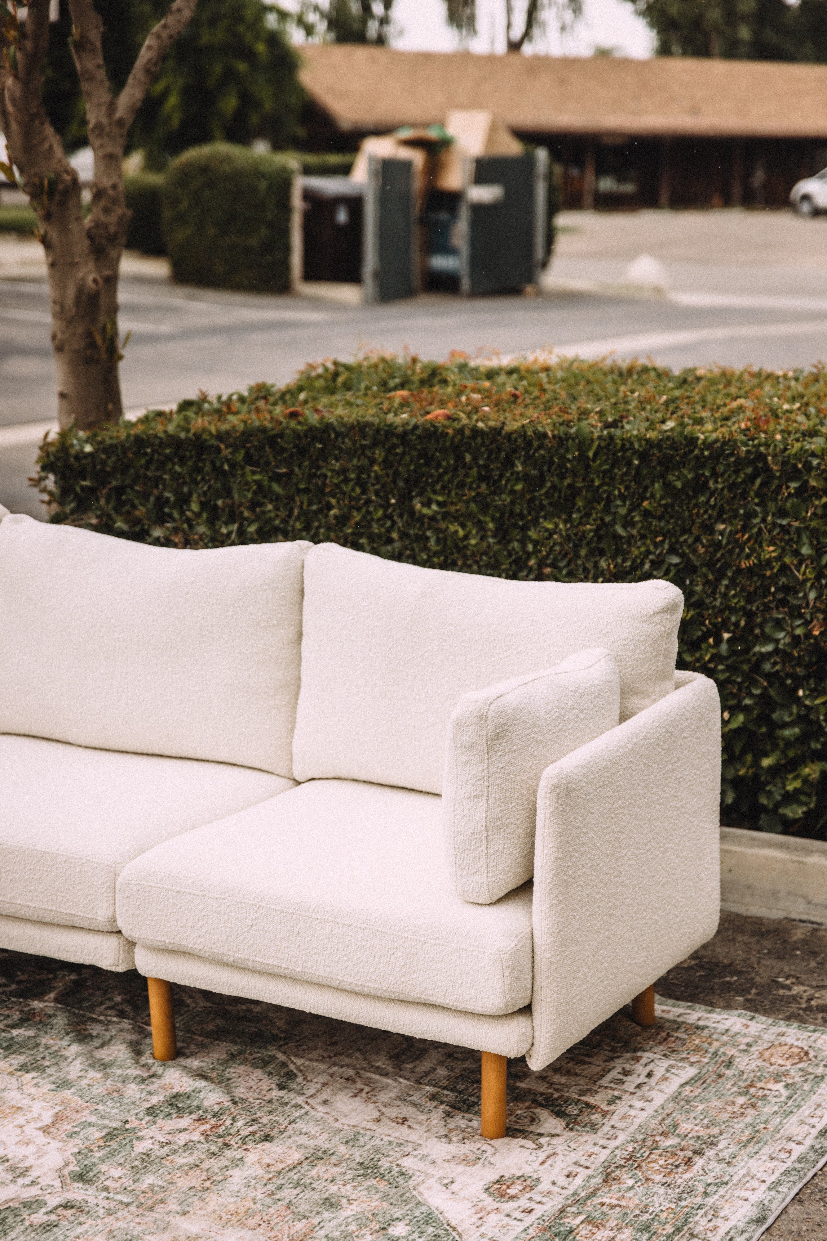 Burrow Field 3-Piece Sofa in Ivory Bouclé