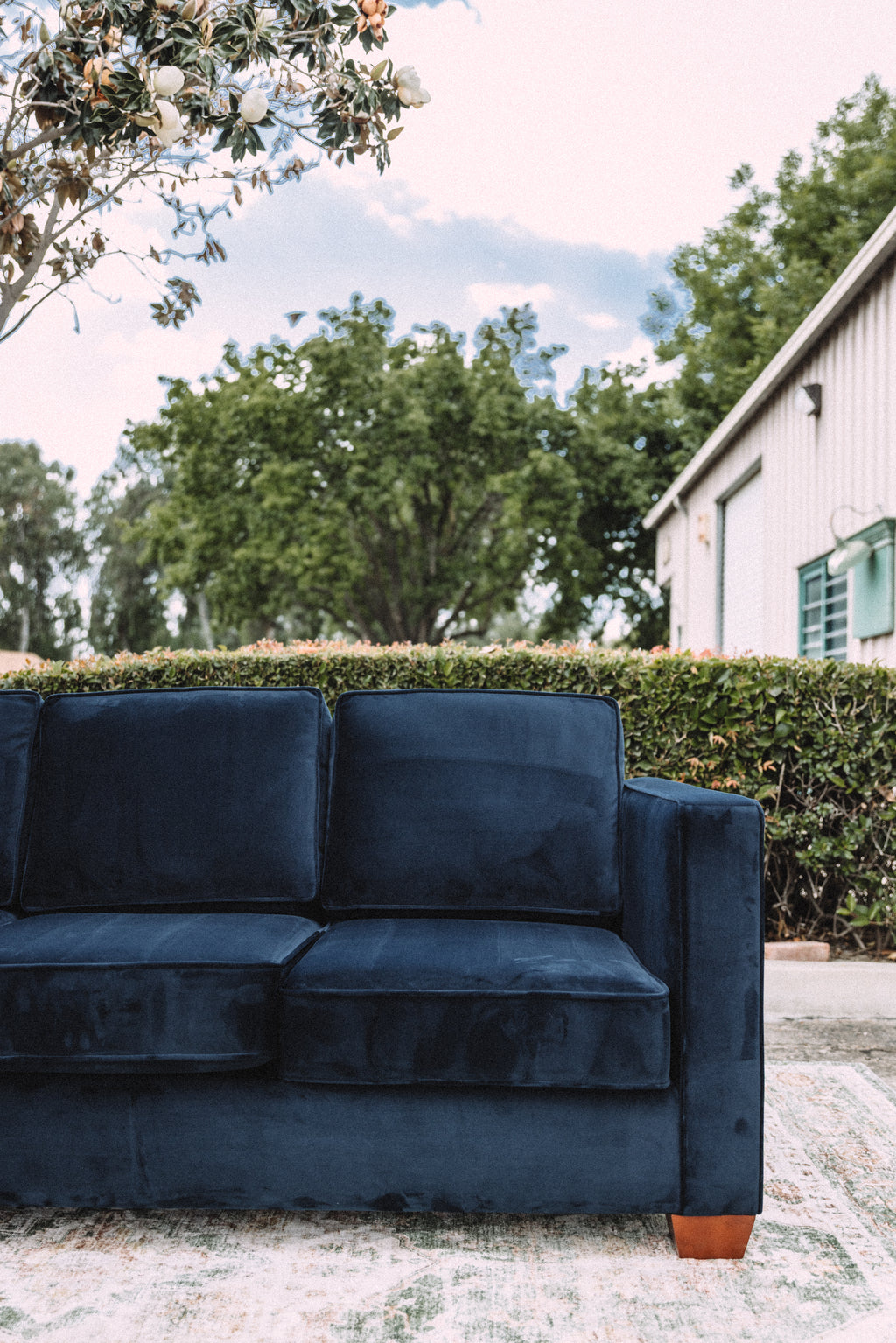 APT2B Catalina Navy Velvet Sofa