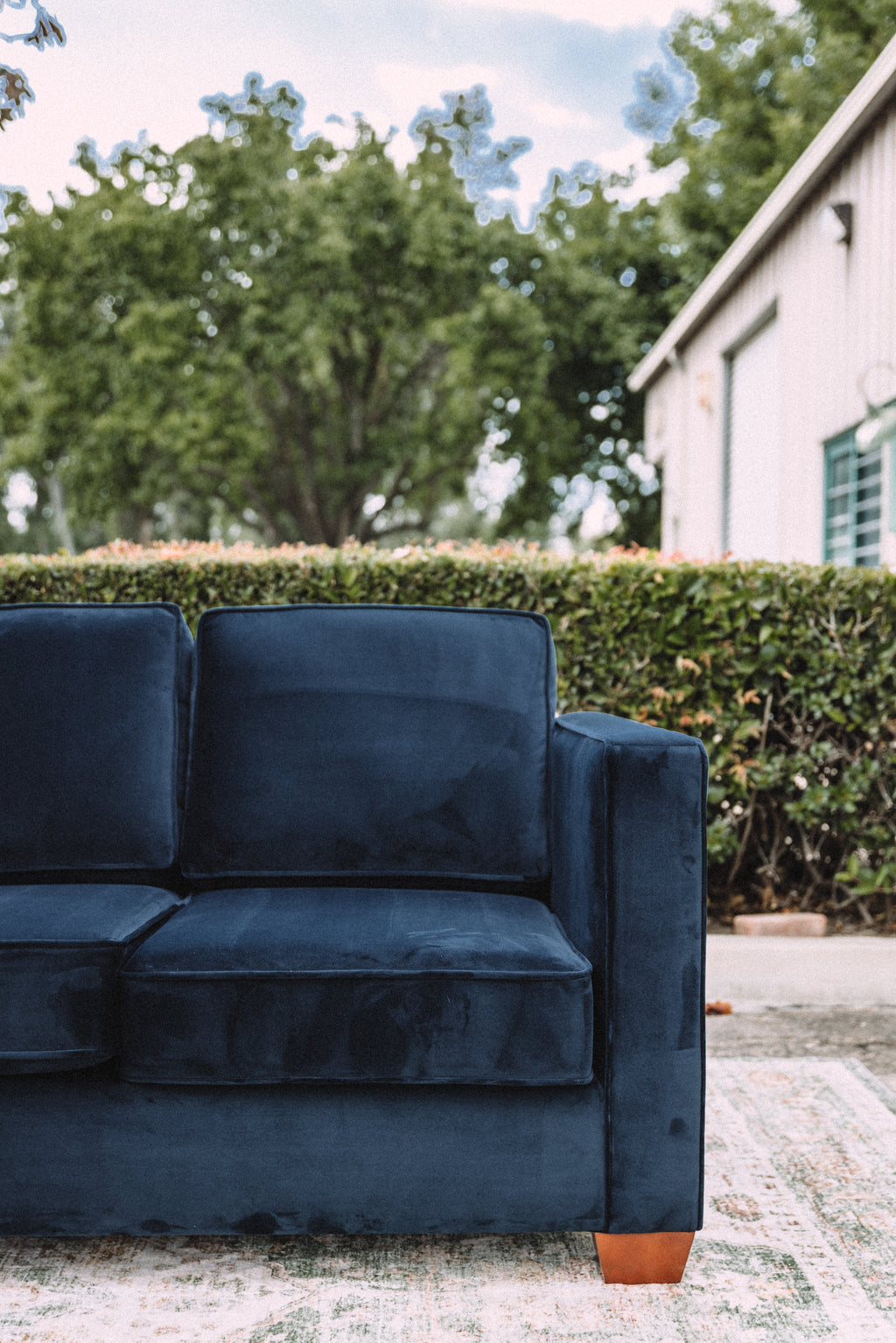 APT2B Catalina Navy Velvet Sofa
