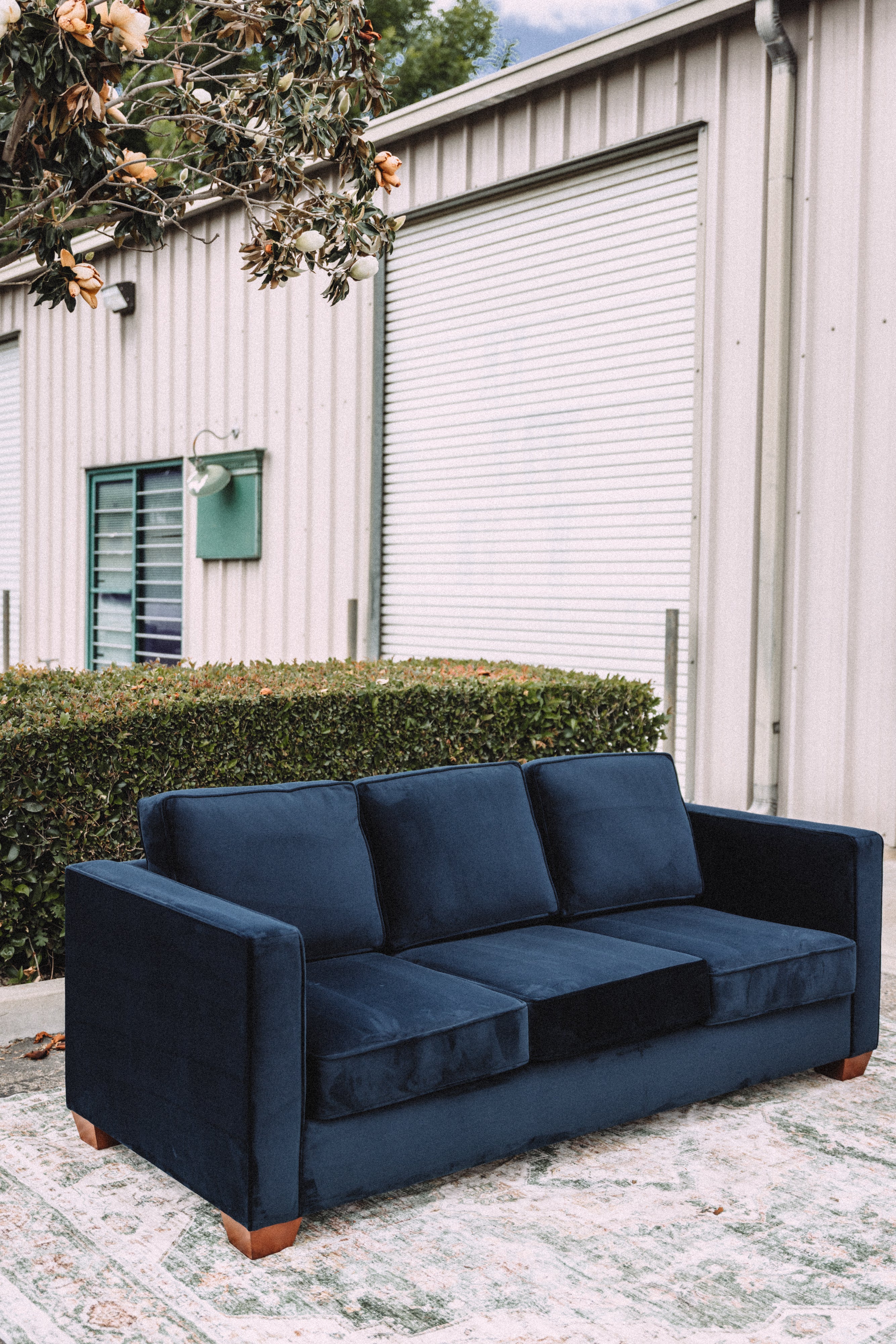 APT2B Catalina Navy Velvet Sofa