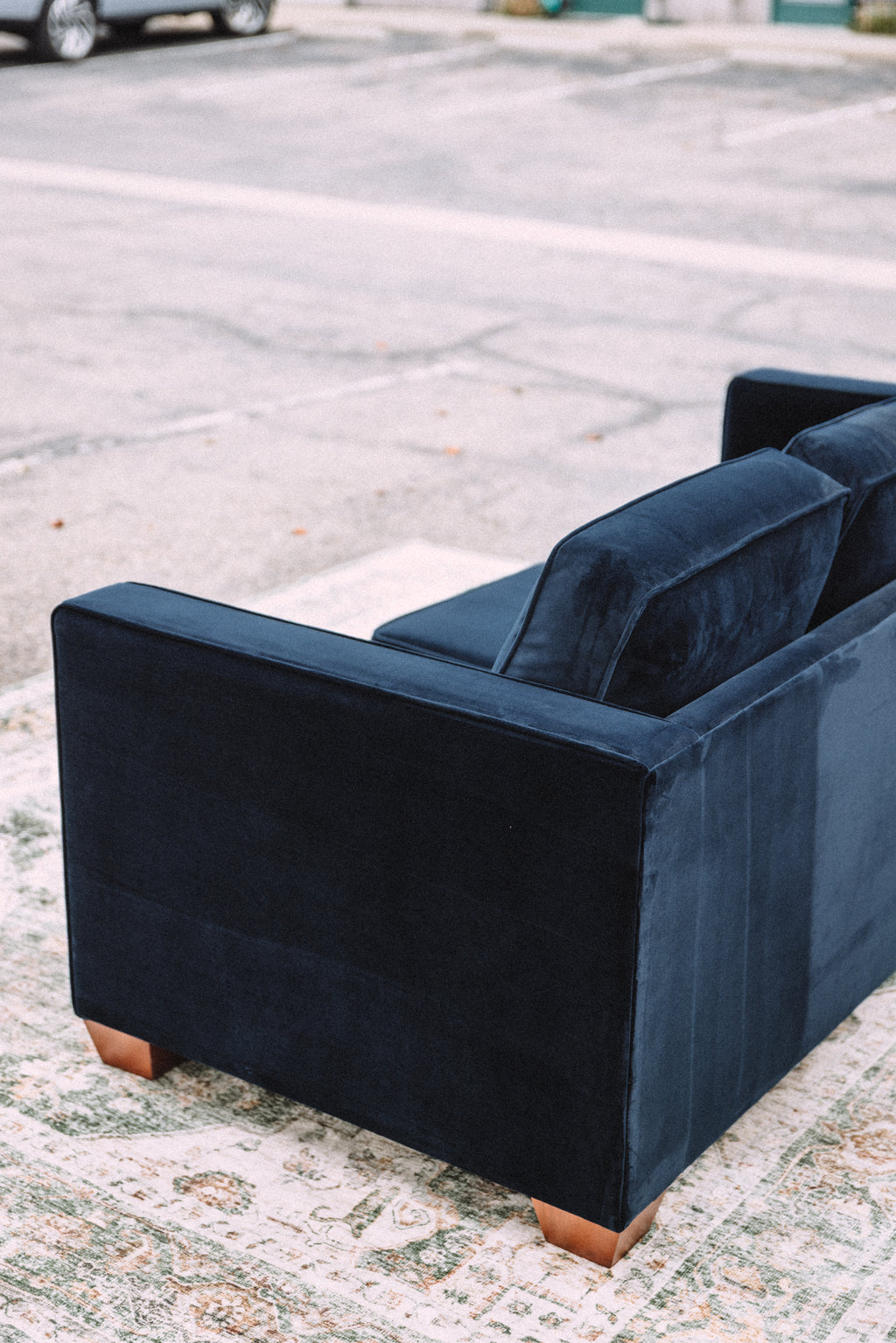 APT2B Catalina Navy Velvet Sofa