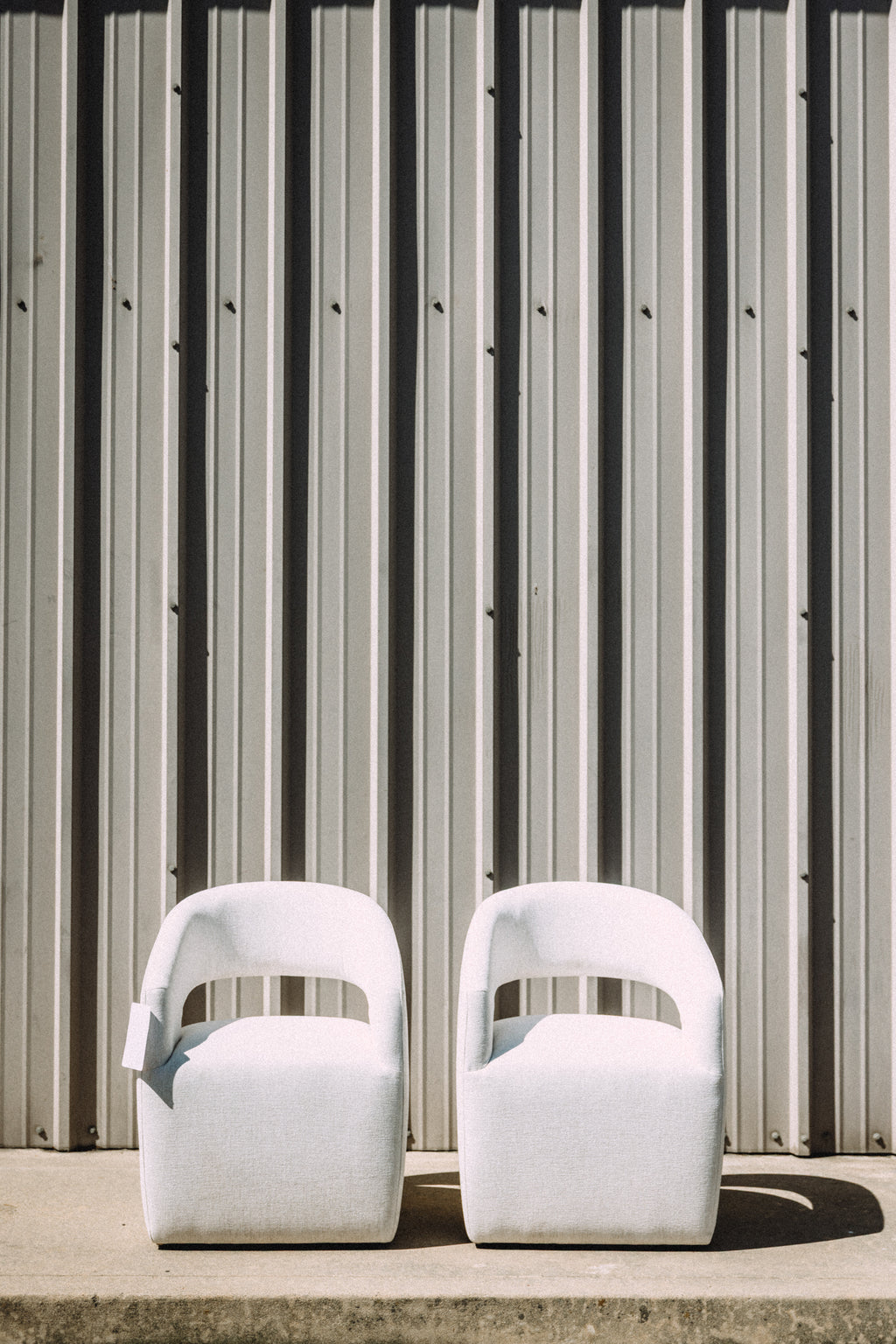 MODLOFT Albany Dining Chairs in Nomad Snow Fabric (Set of 2)