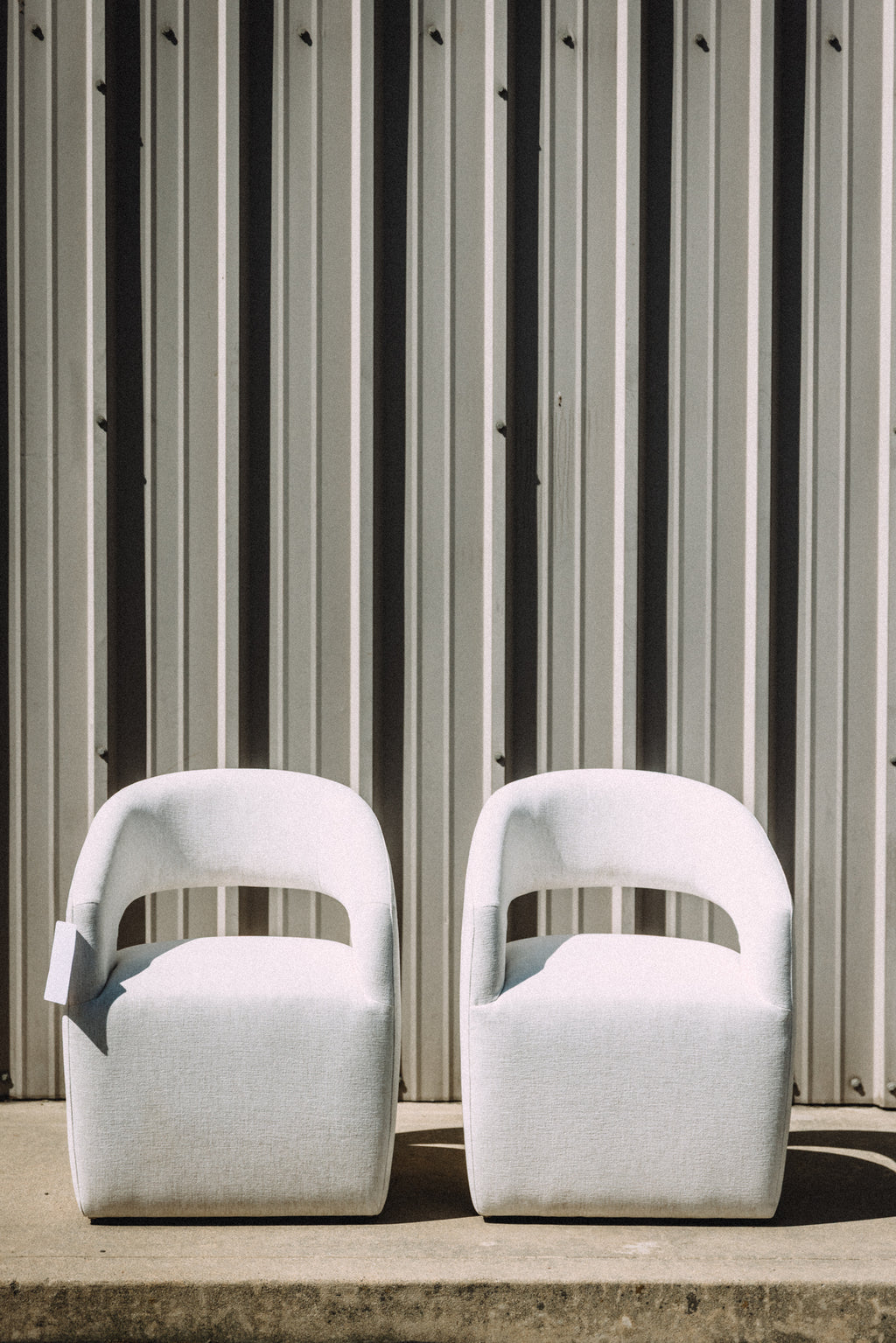 MODLOFT Albany Dining Chairs in Nomad Snow Fabric (Set of 2)