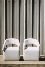 MODLOFT Albany Dining Chairs in Nomad Snow Fabric (Set of 2)