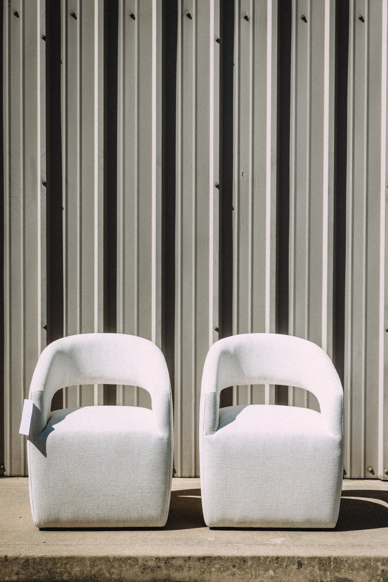MODLOFT Albany Dining Chairs in Nomad Snow Fabric (Set of 2)