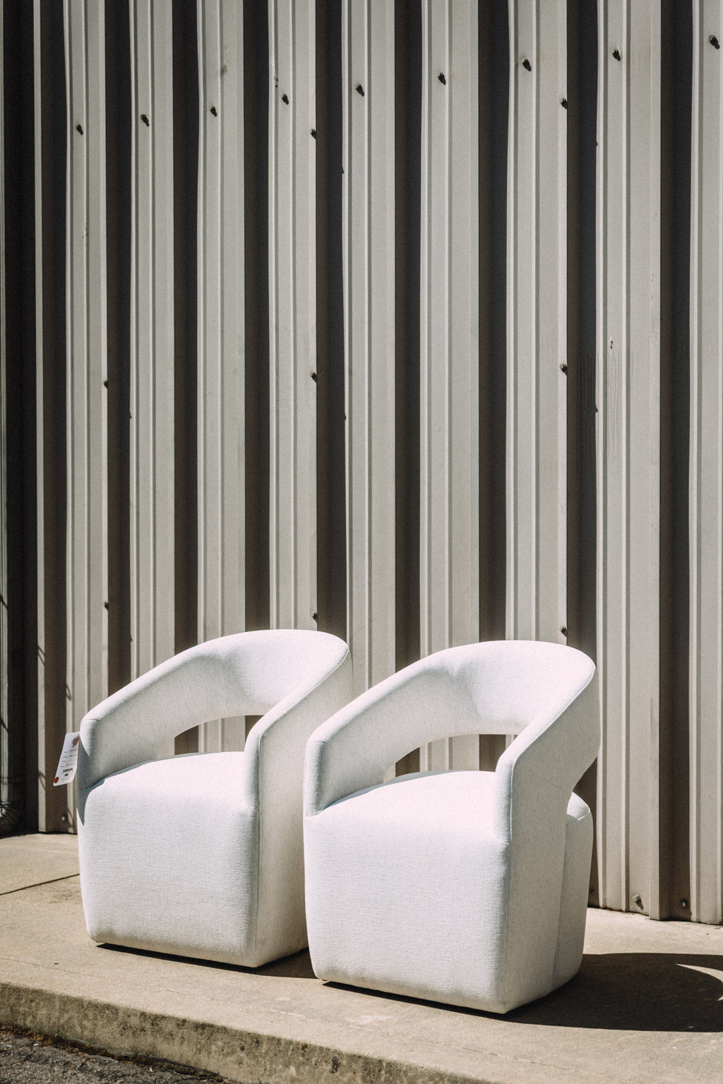 MODLOFT Albany Dining Chairs in Nomad Snow Fabric (Set of 2)