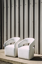 MODLOFT Albany Dining Chairs in Nomad Snow Fabric (Set of 2)